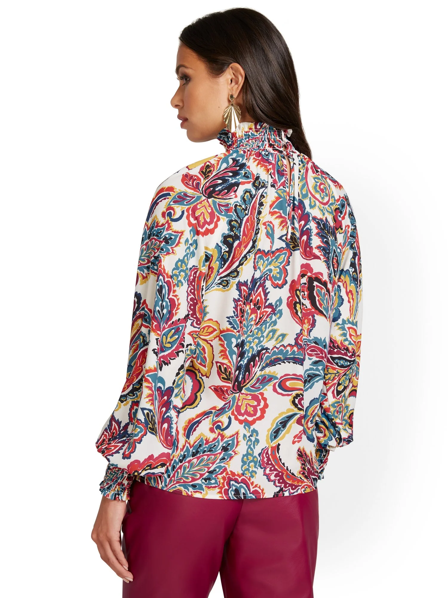Long-Sleeve Dolman Blouse - Image 7
