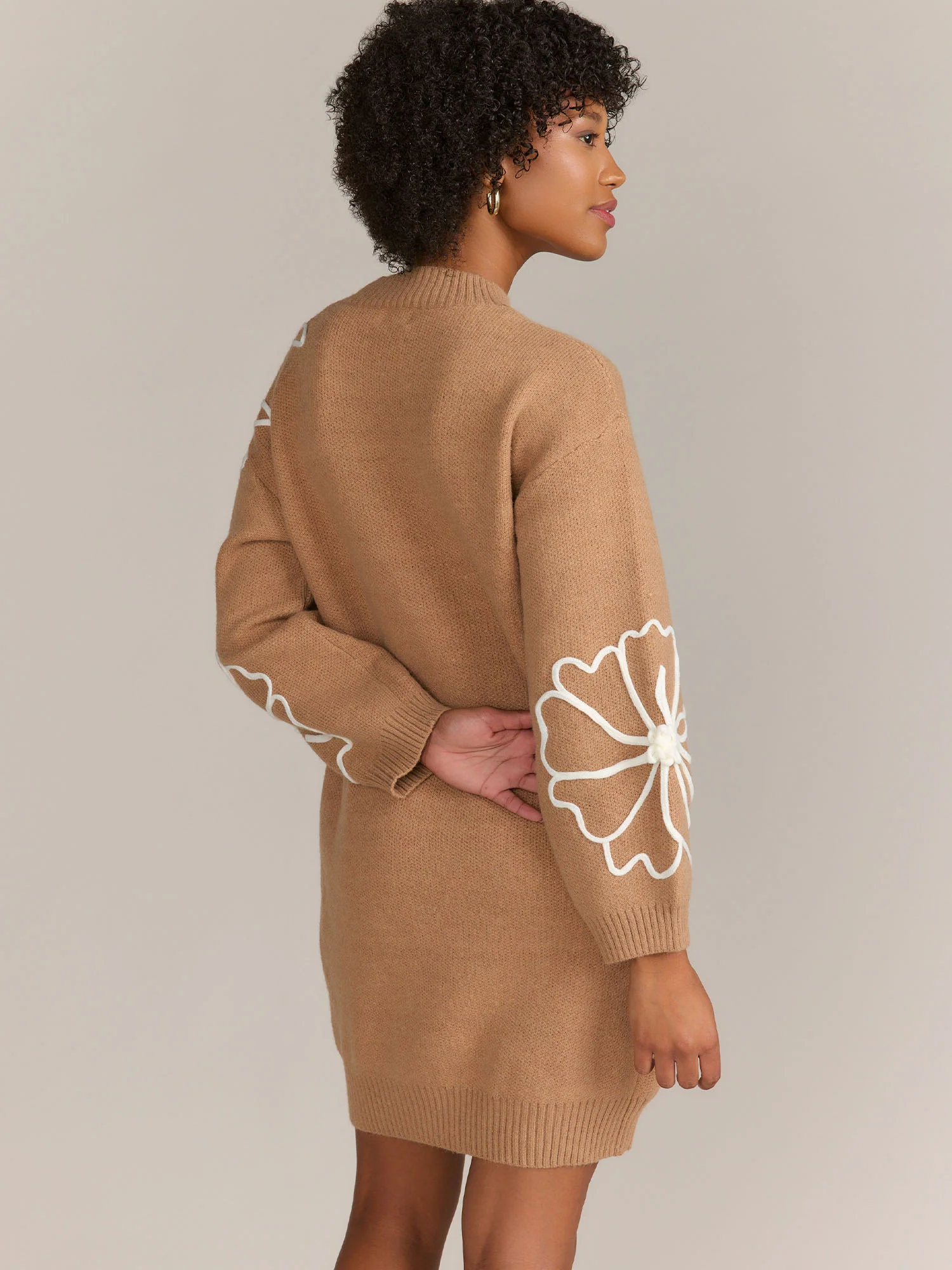 Dreamers Long Sleeve Floral Stitch Sweater Dress - Brands We Love - Image 9