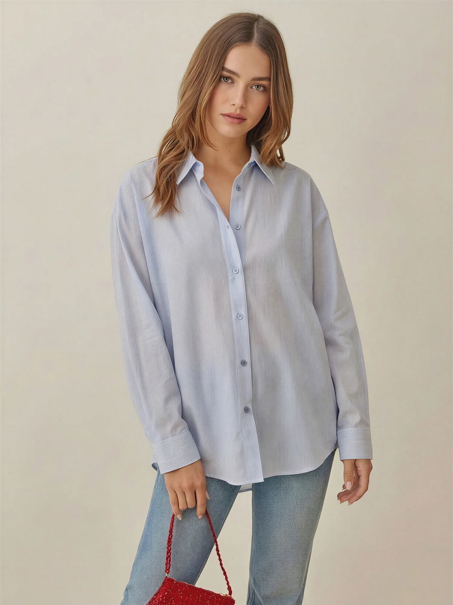 Long Sleeve Lightweight Button Down Shirt - Image 6