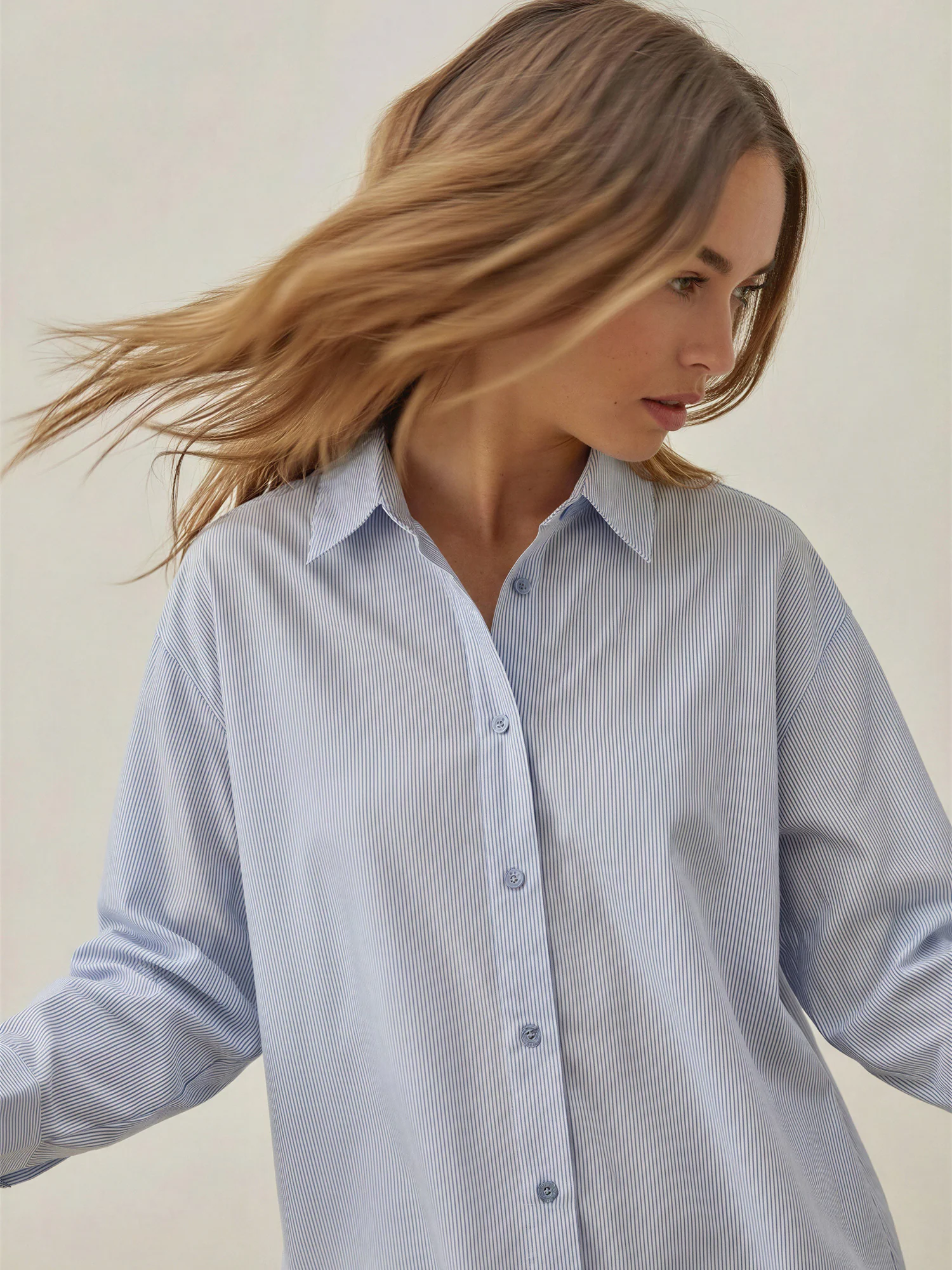 Long Sleeve Lightweight Button Down Shirt - Image 7