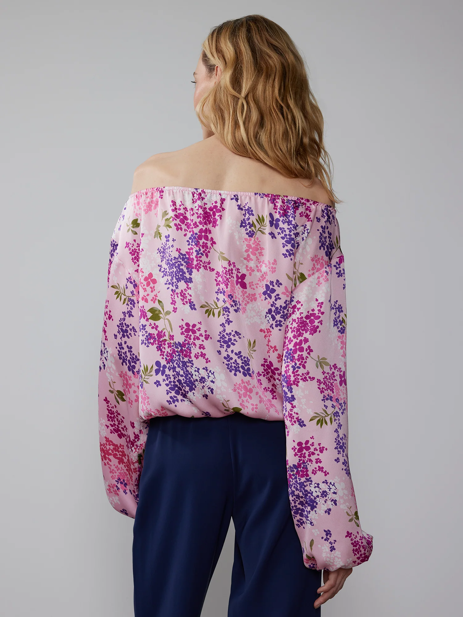 Long Sleeve Off The Shoulder Floral Top - Image 3