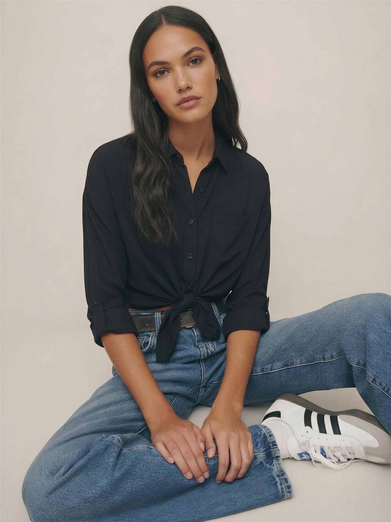 Longsleeves Chiffon Button Down Shirt - Image 2