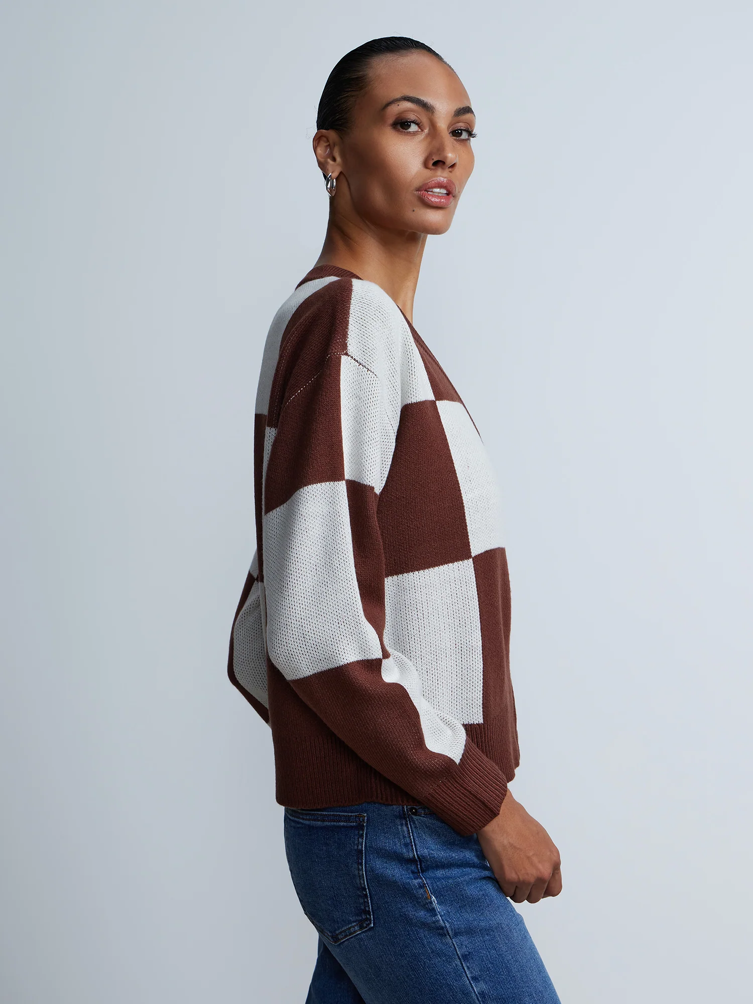 Long Sleeve Plaid Button-Front Cardigan - Image 3