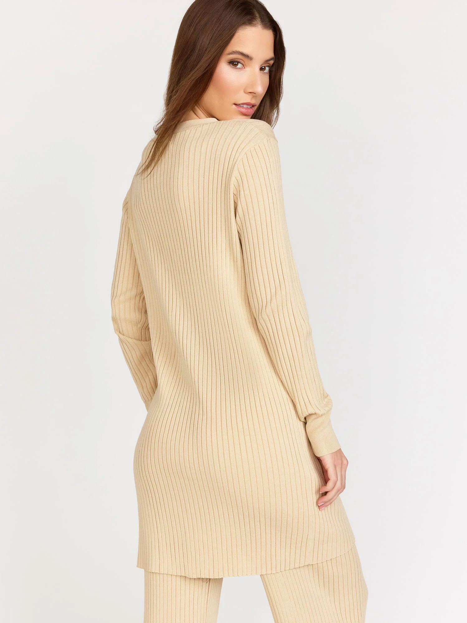 Long Sleeve Rib Knit 3-Button Cardigan - Listicle - Image 4