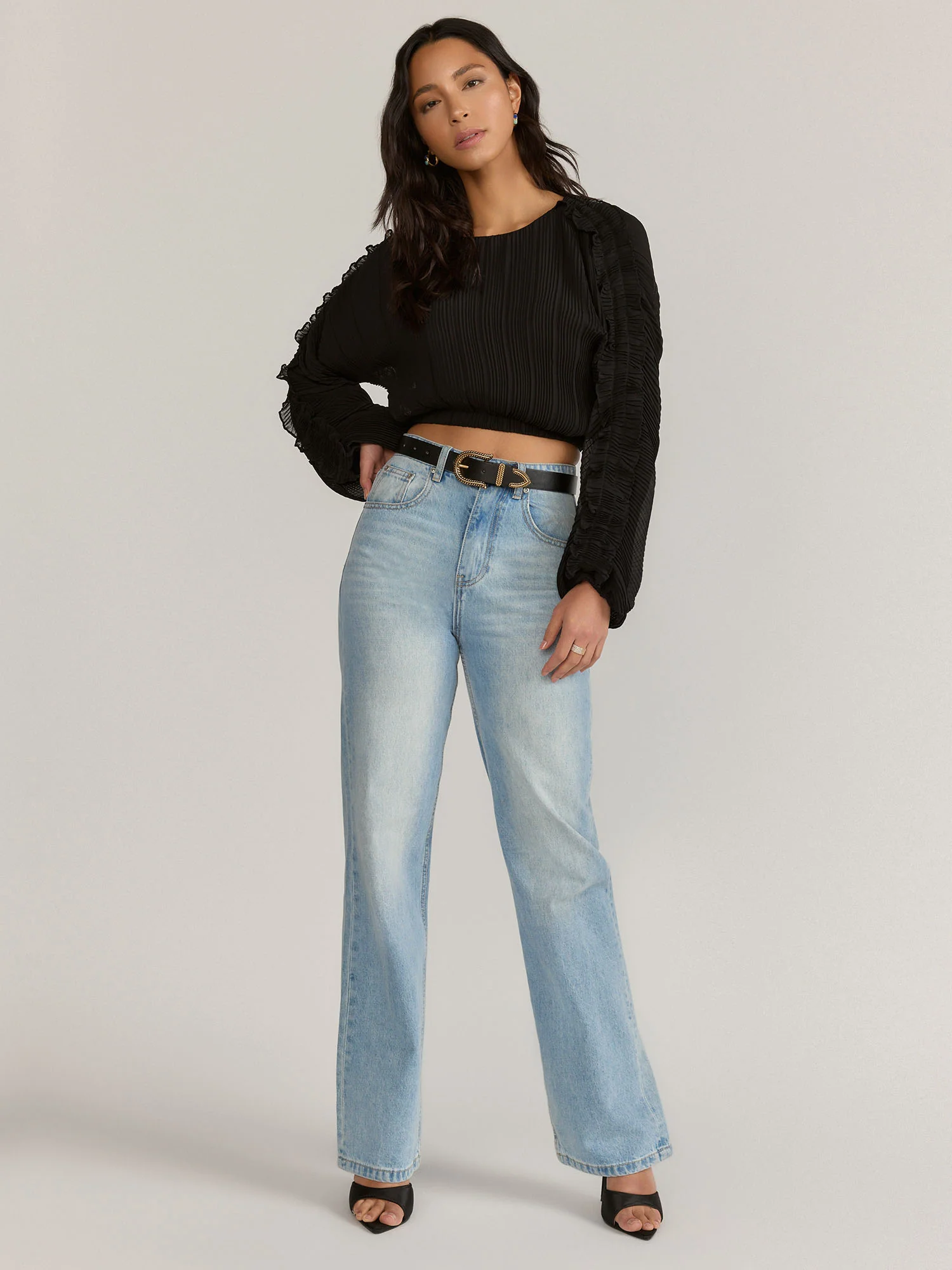 English Factory Long Sleeve Ruffle Detail Top - Brands We Love - Image 2