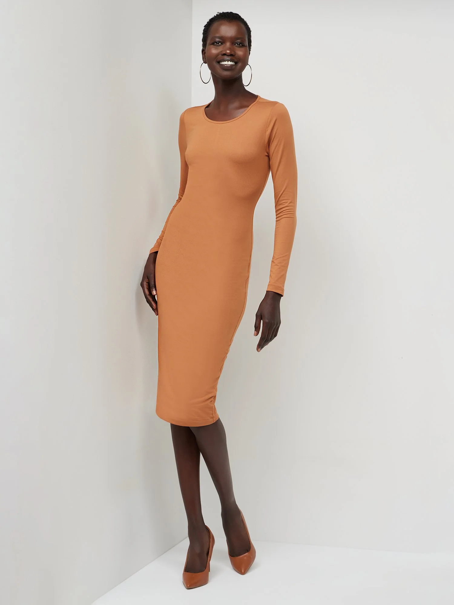 Long-Sleeve Scoopneck Dress - Contour Knits - Image 5