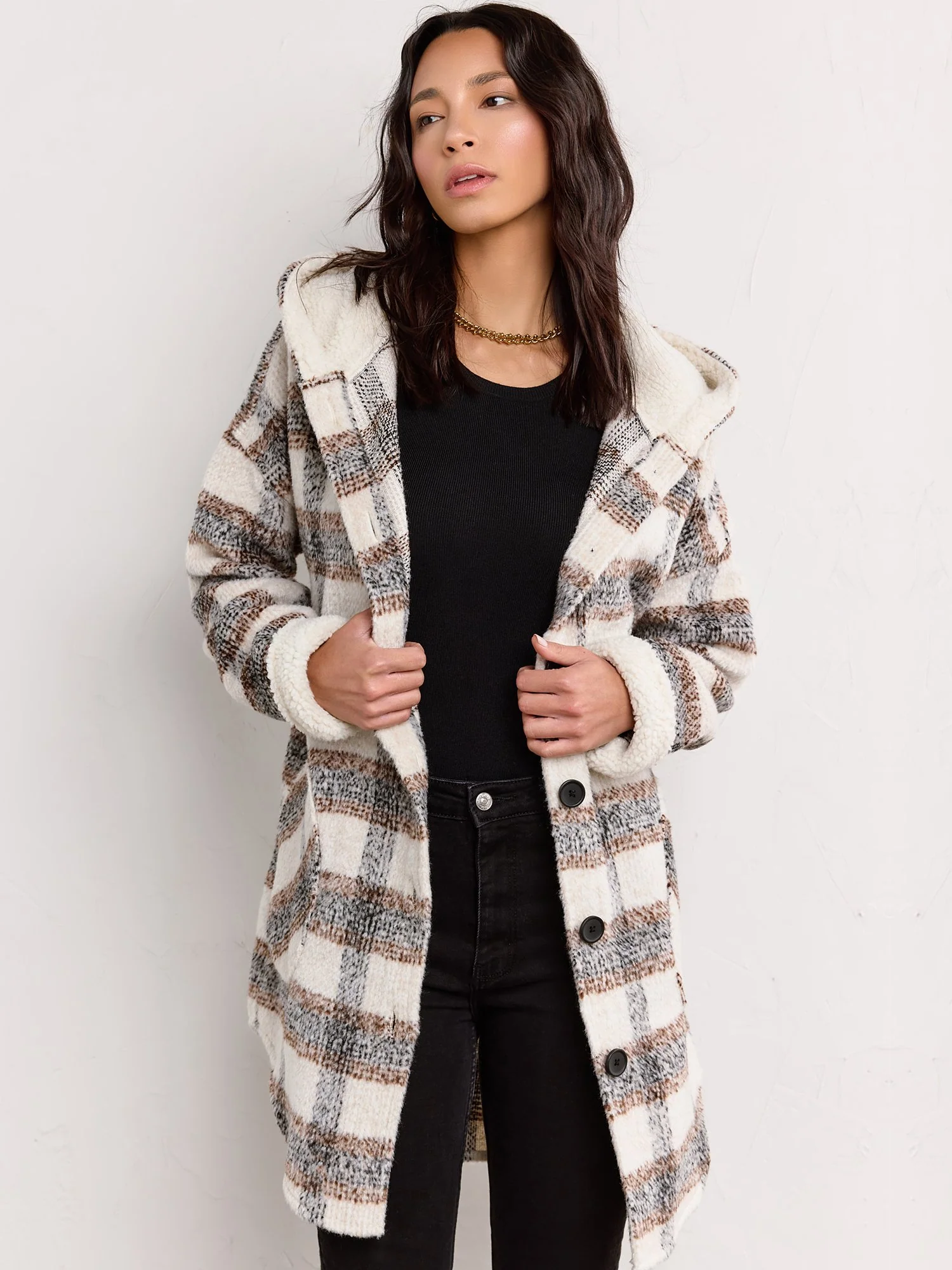 RD Style Long-Sleeve Sherpa Hood Shacket - Brands We Love - Image 2