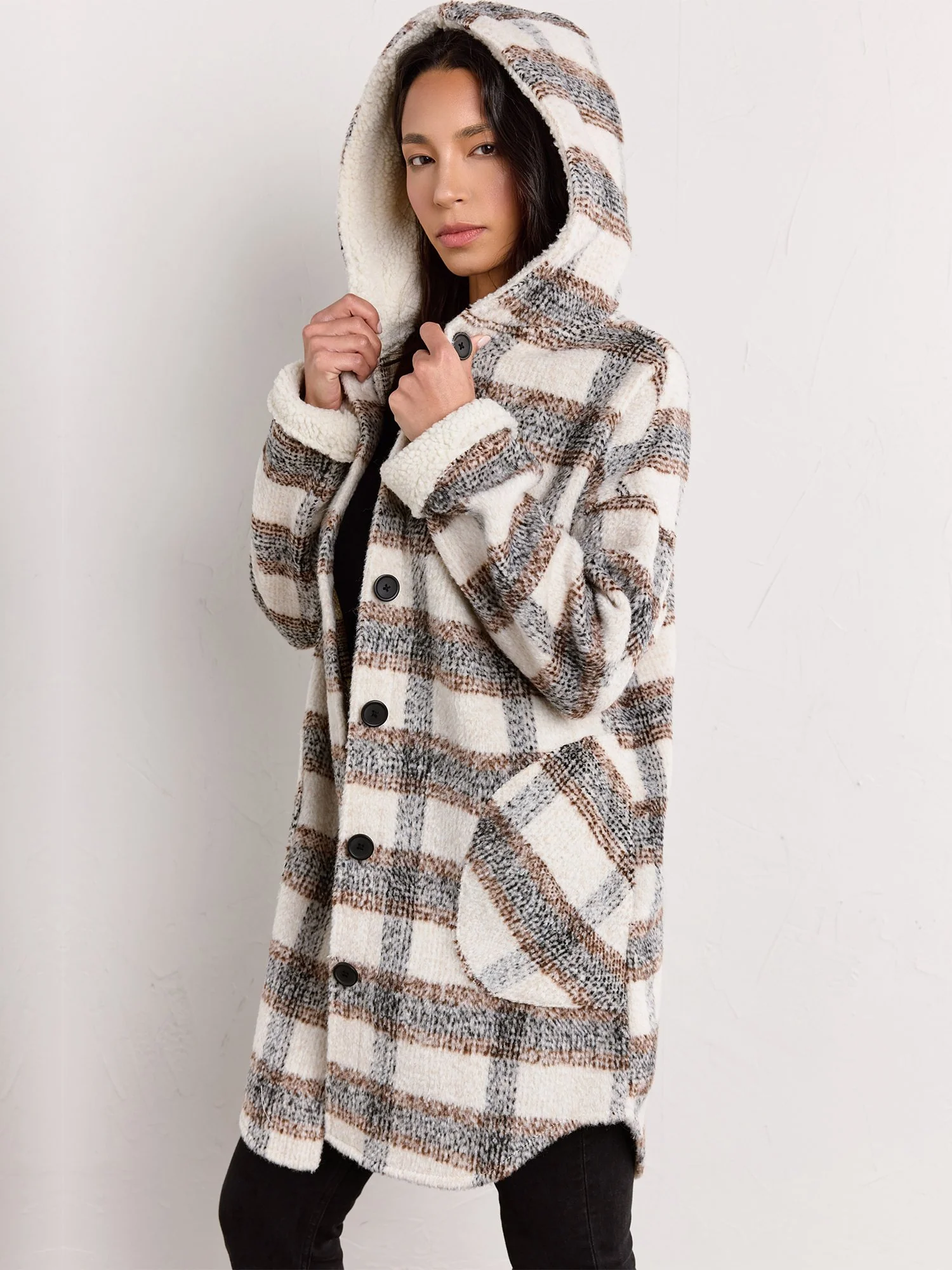 RD Style Long-Sleeve Sherpa Hood Shacket - Brands We Love - Image 3