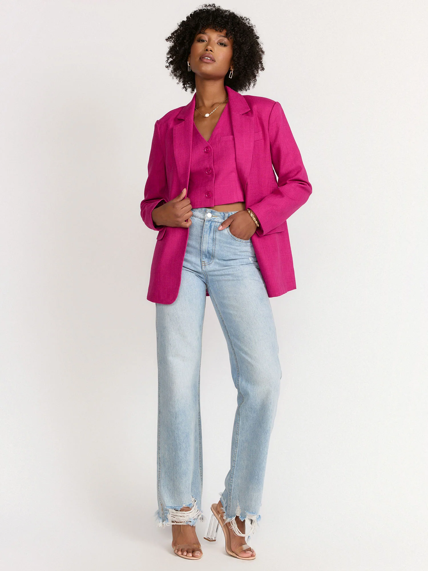 Endless Rose Long Sleeve Single Breasted Blazer - Brands We Love - Image 2