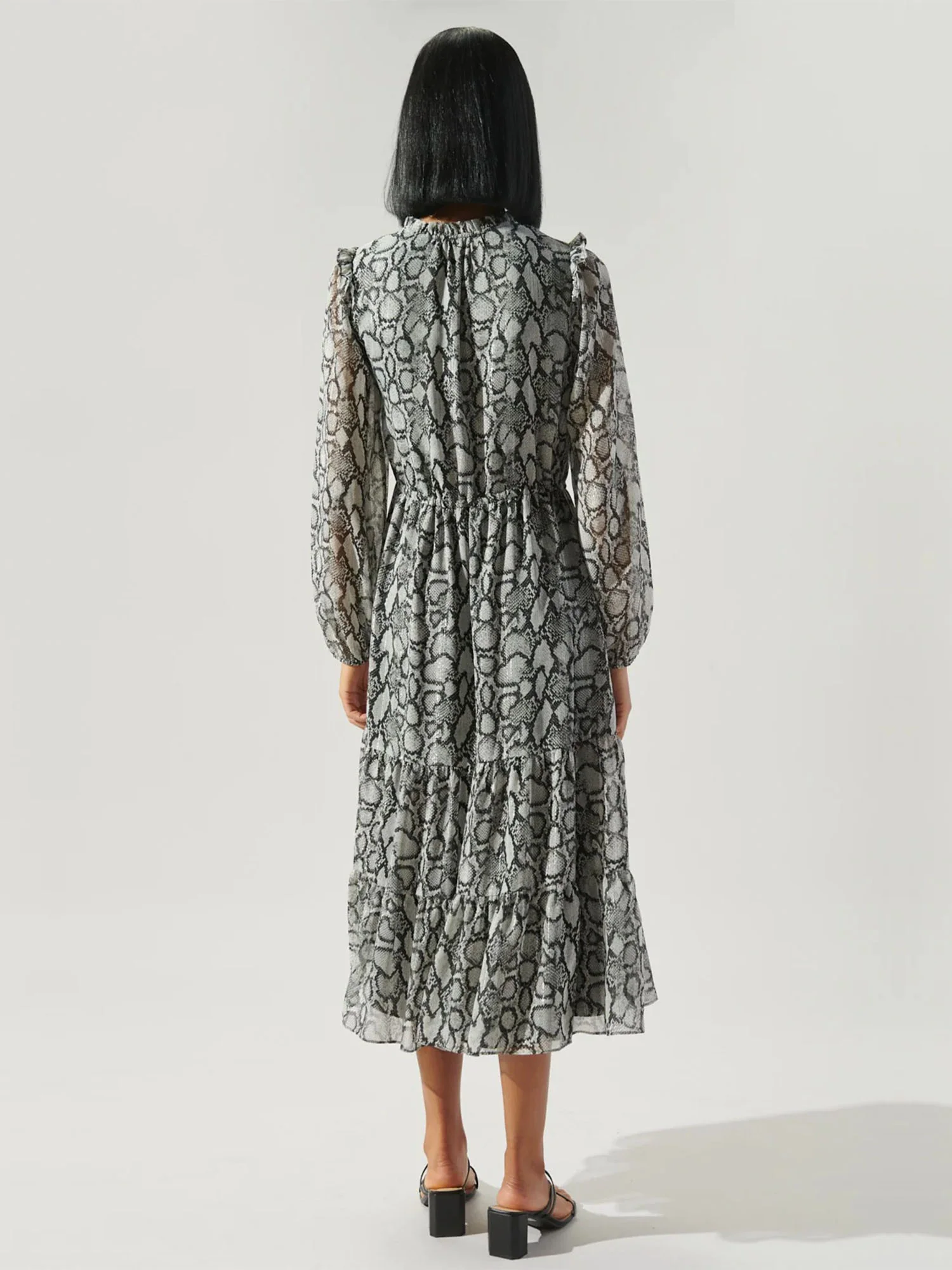 Sugarlips Long Sleeve Snake Print Midi Dress - Brands We Love - Image 5