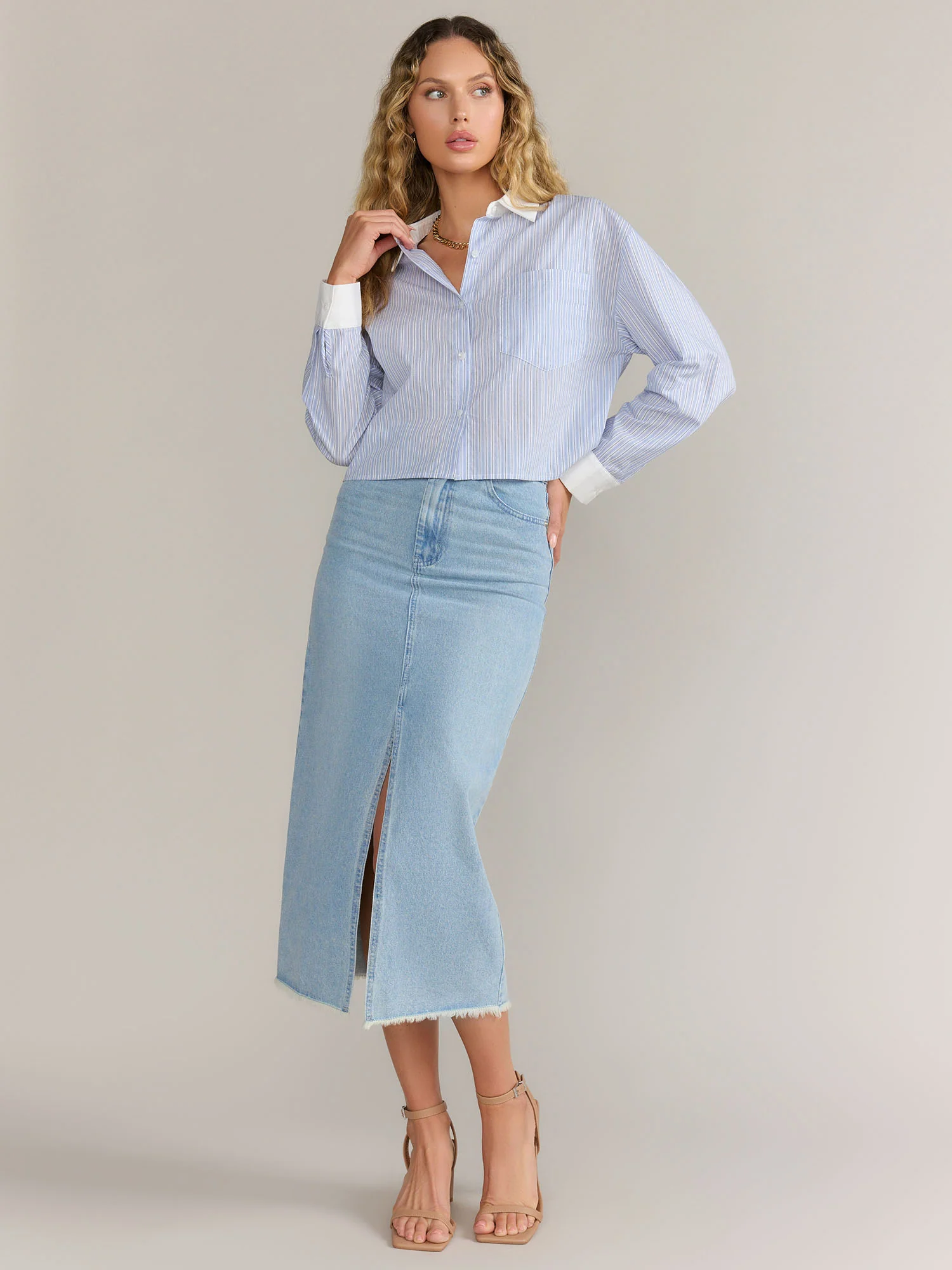 Mustard Seed Long Sleeve Striped Crop Shirt - Brands We Love - Image 9