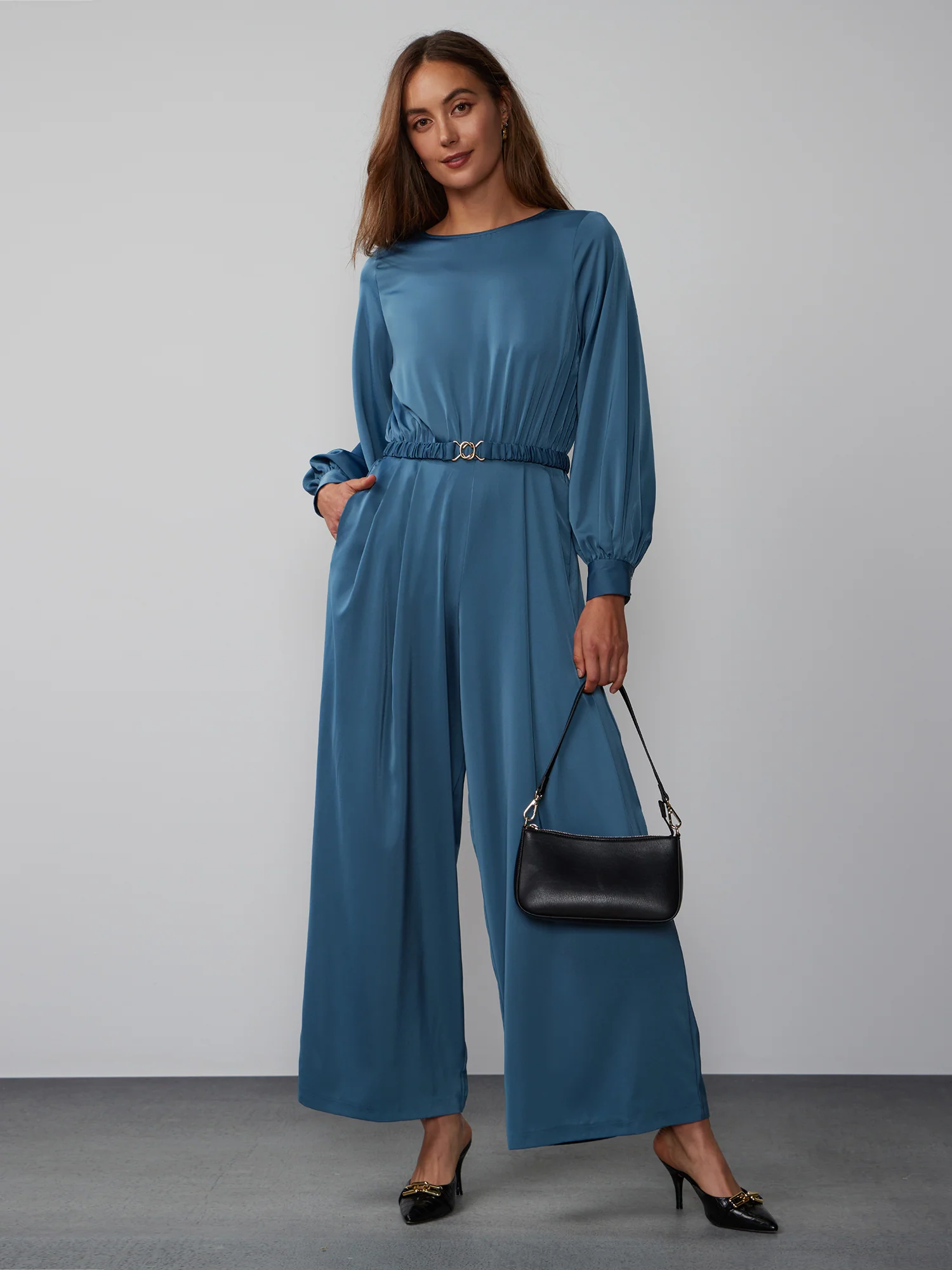Long Sleeve Wide Leg Jumpsuit - Image 11