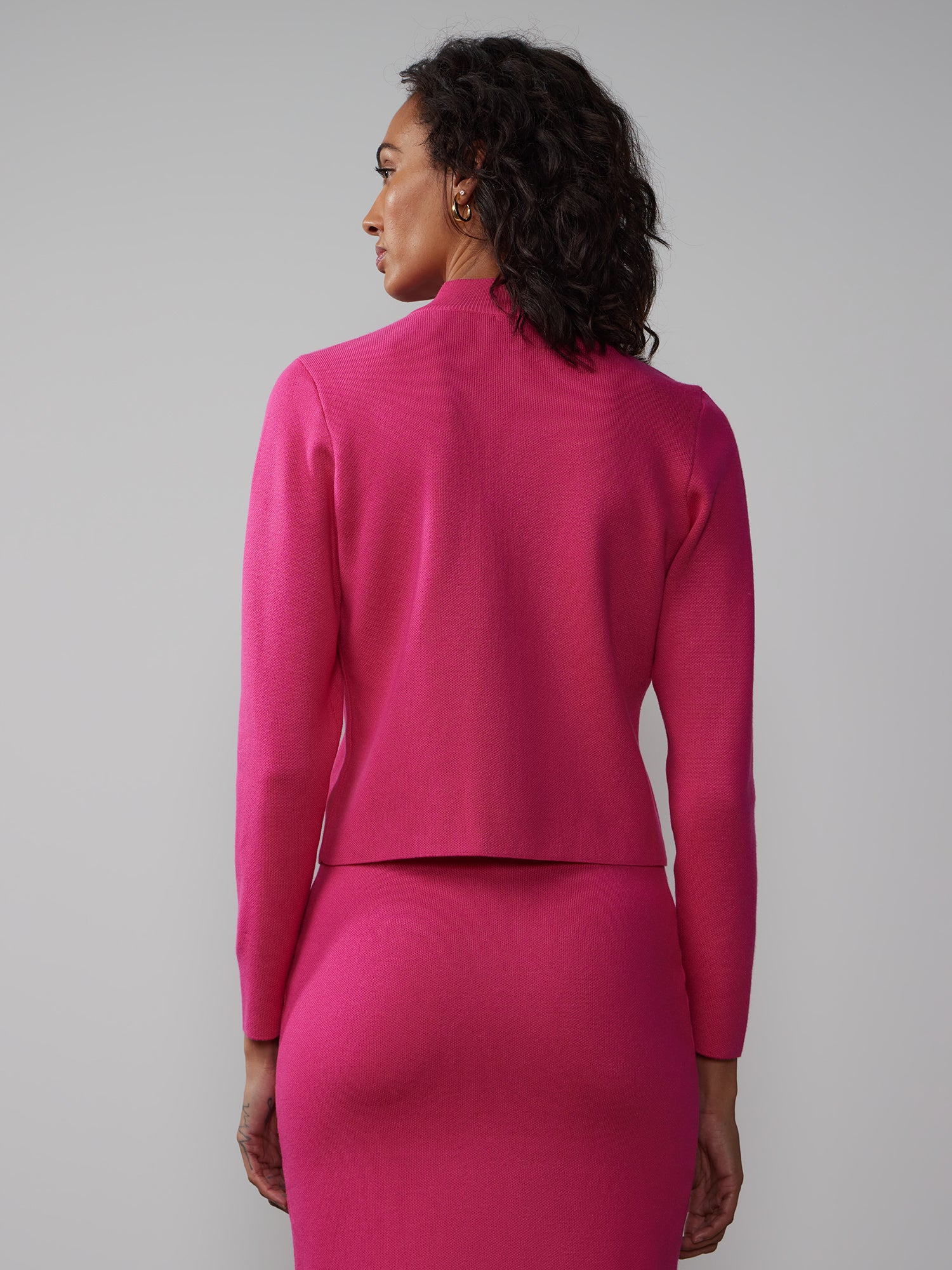 Long Sleeve Zip Front Sweater - Image 3
