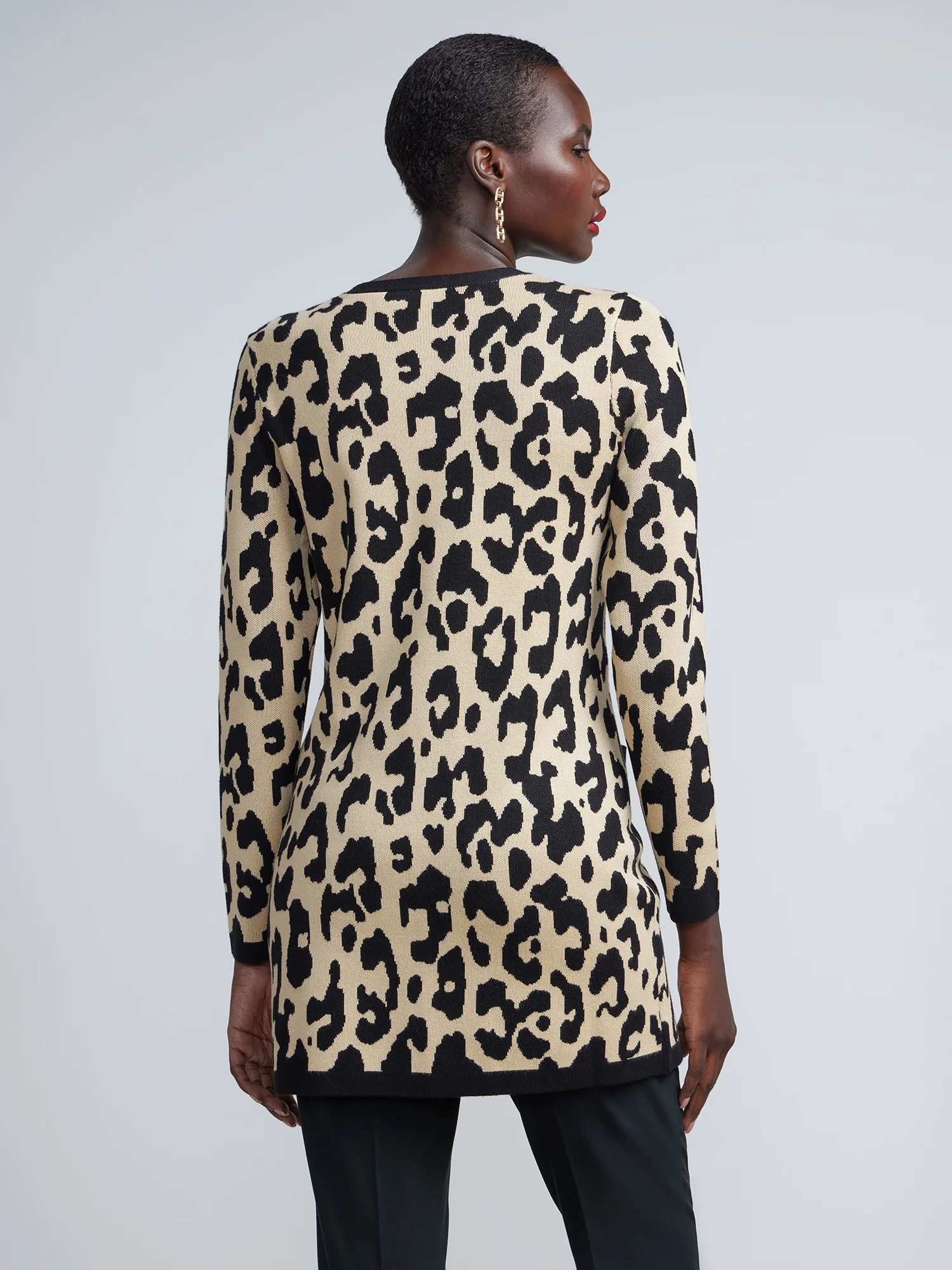 Animal Print Long Cardigan - Image 2