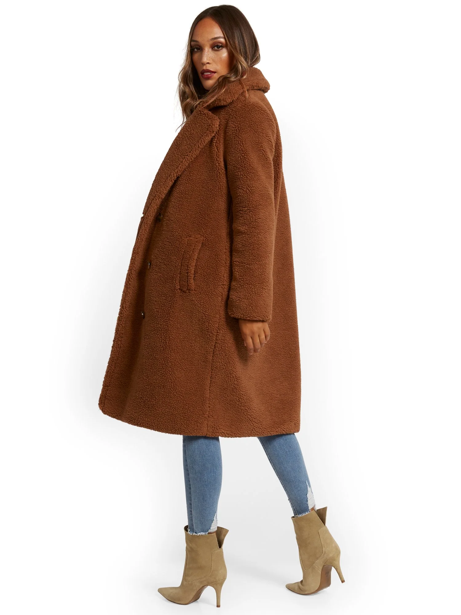 Long Teddy Faux-Fur Coat - Image 11