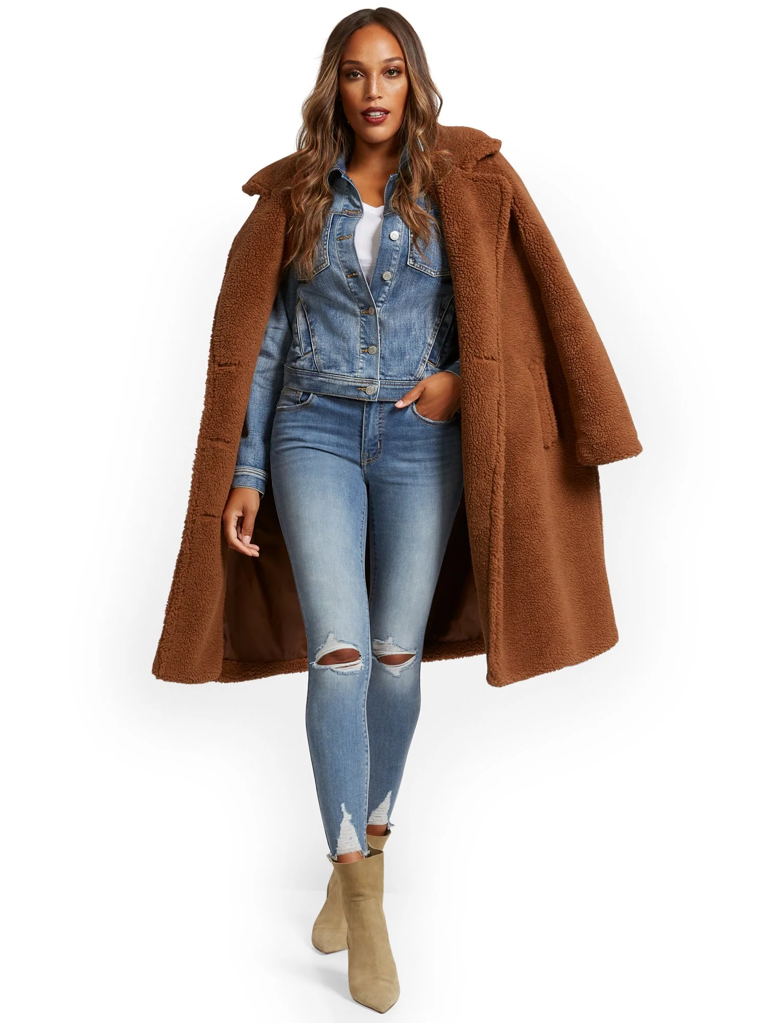 Long Teddy Faux-Fur Coat - Image 12