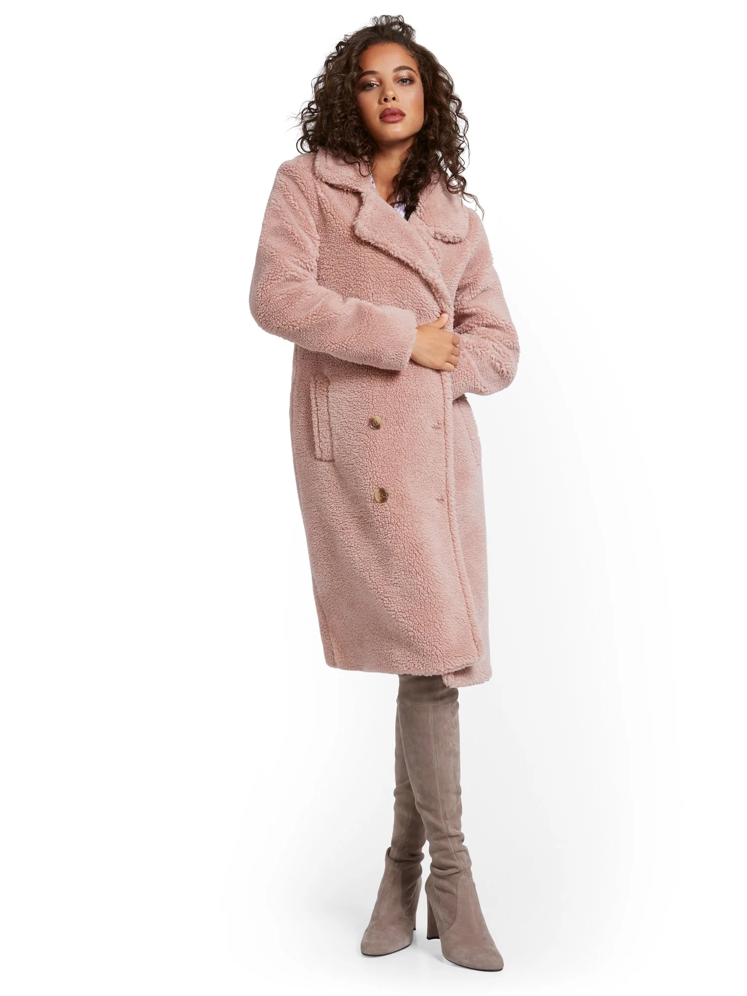 Long Teddy Faux-Fur Coat - Image 17