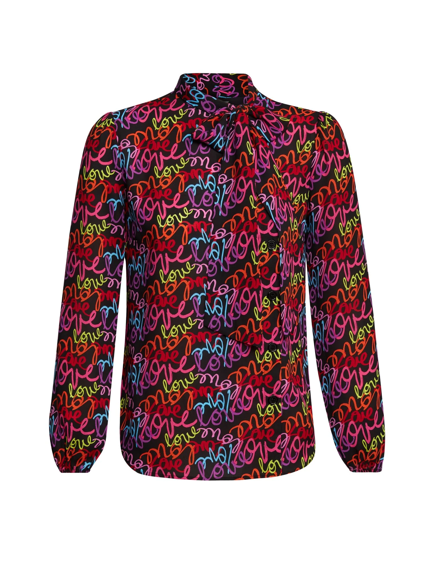 Love-Print Bow Blouse - Image 3