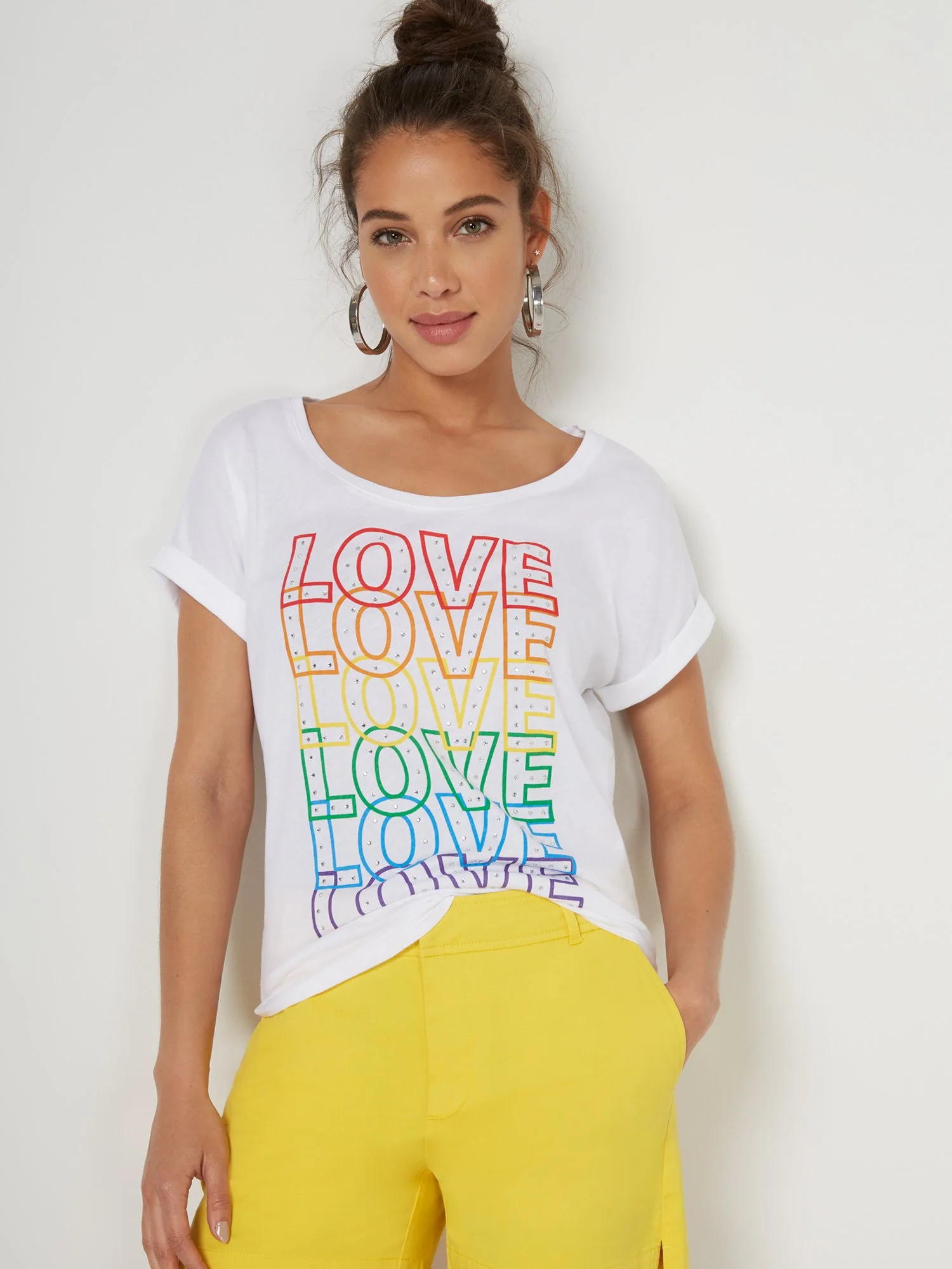 Love Rhinestone Graphic Tee - Image 2