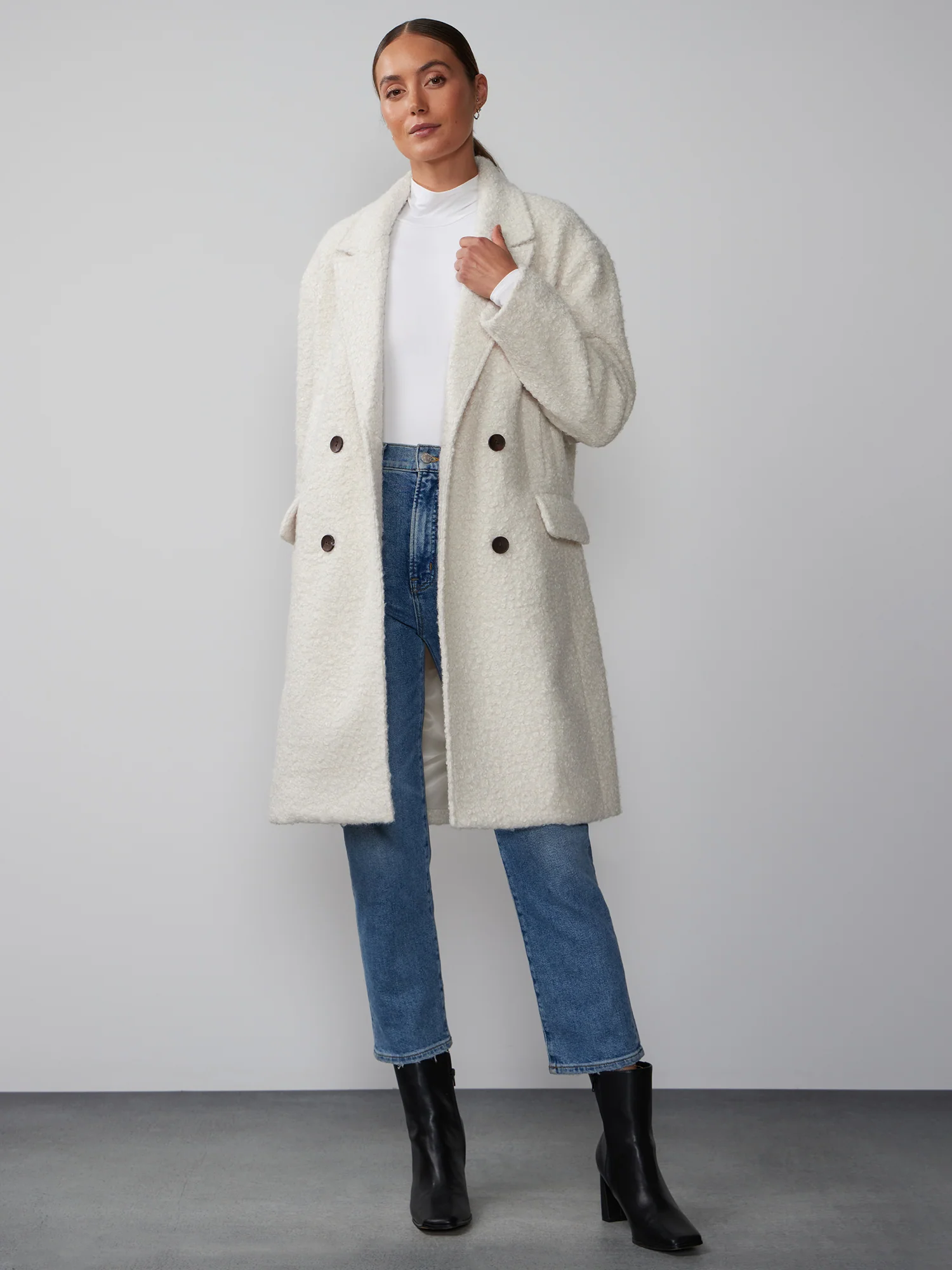 Double Breasted Sherpa Trench Coat - Image 4
