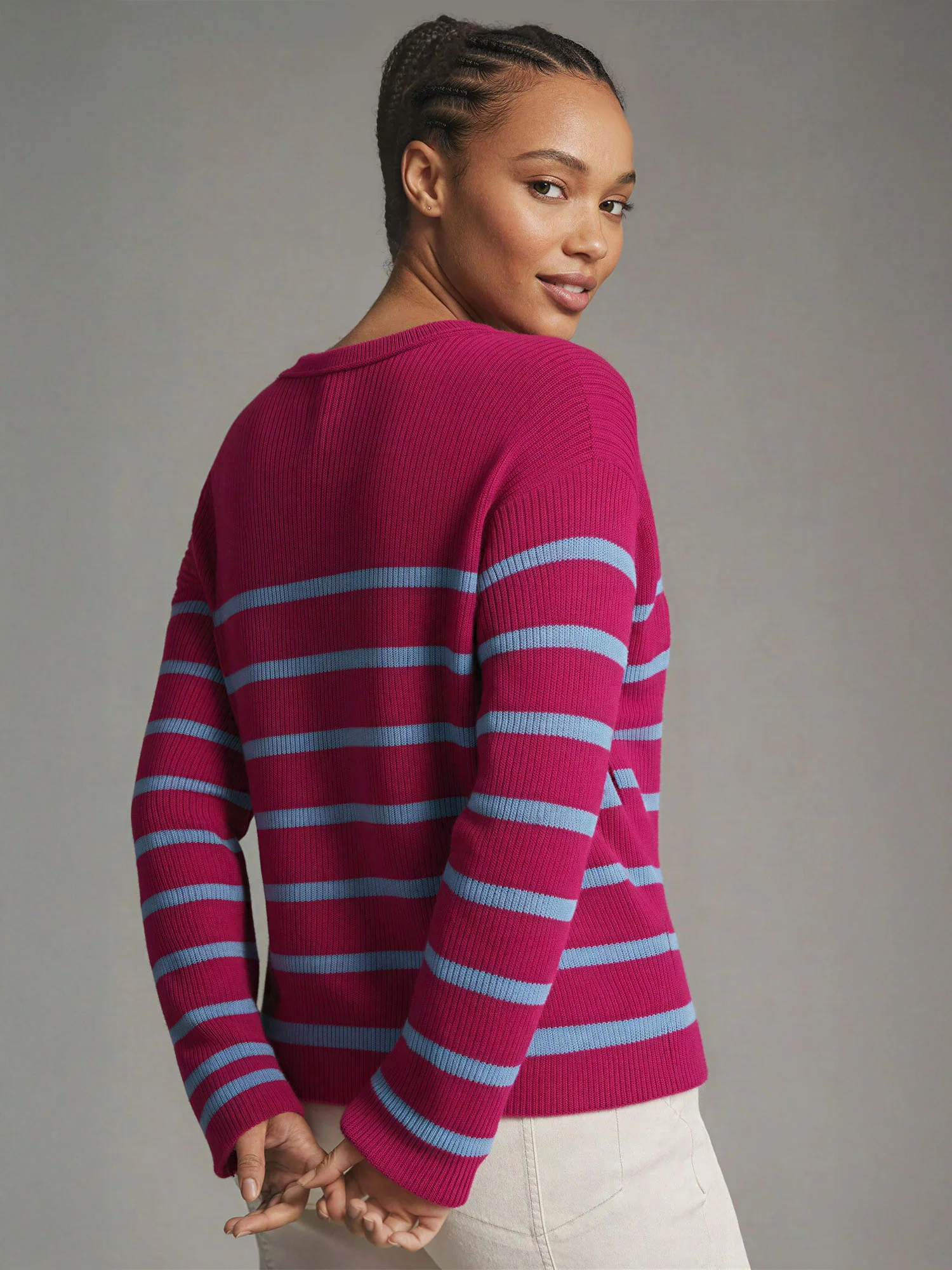 Bell Sleeve Stripe Sweater - Image 4
