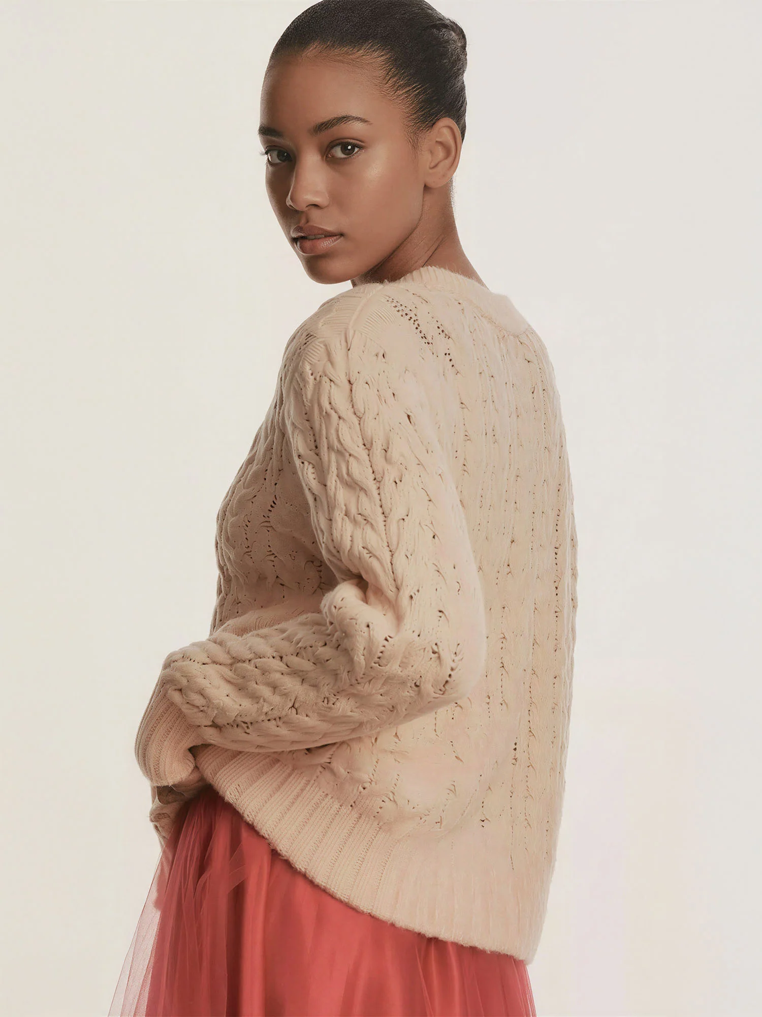 Cable Knit Crewneck Pullover Sweater - Image 7