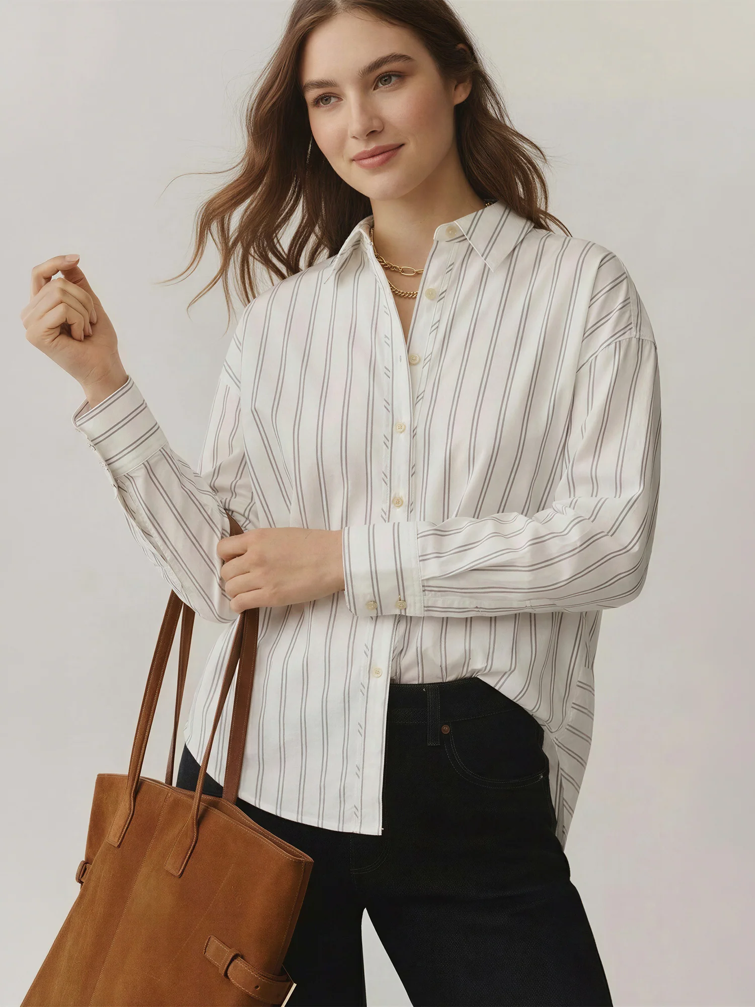Long Sleeves Classic Striped Button Down Shirt