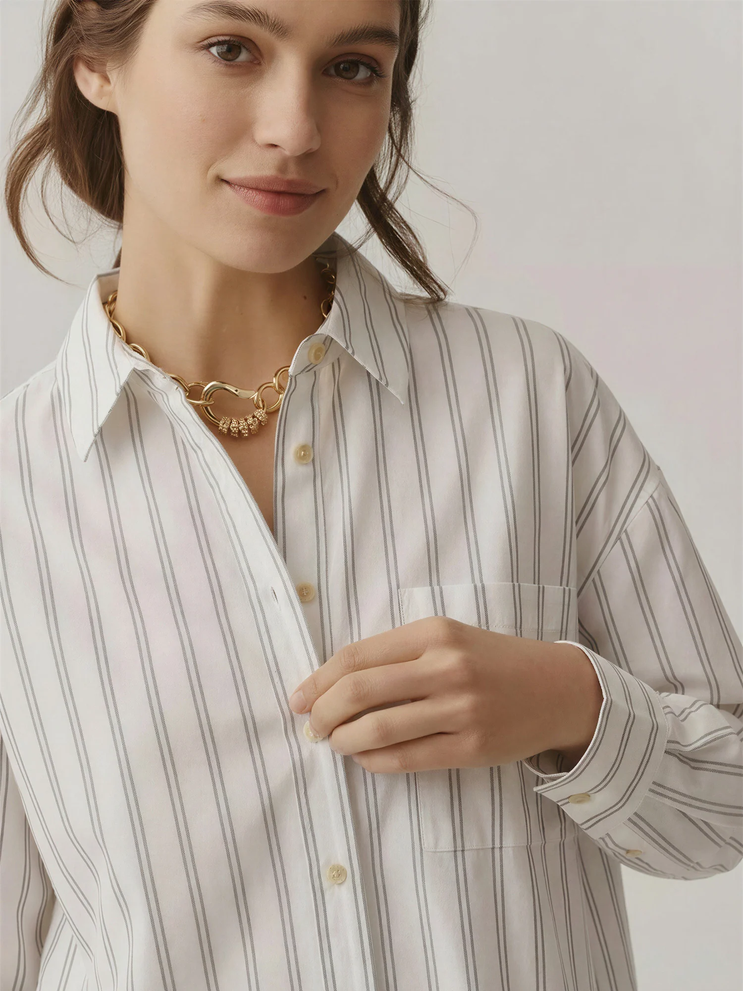 Long Sleeves Classic Striped Button Down Shirt - Image 3