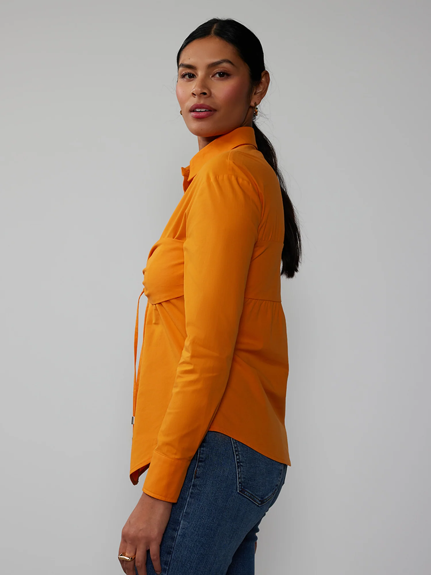 Cinched Bust Button Front Shirt - Image 12