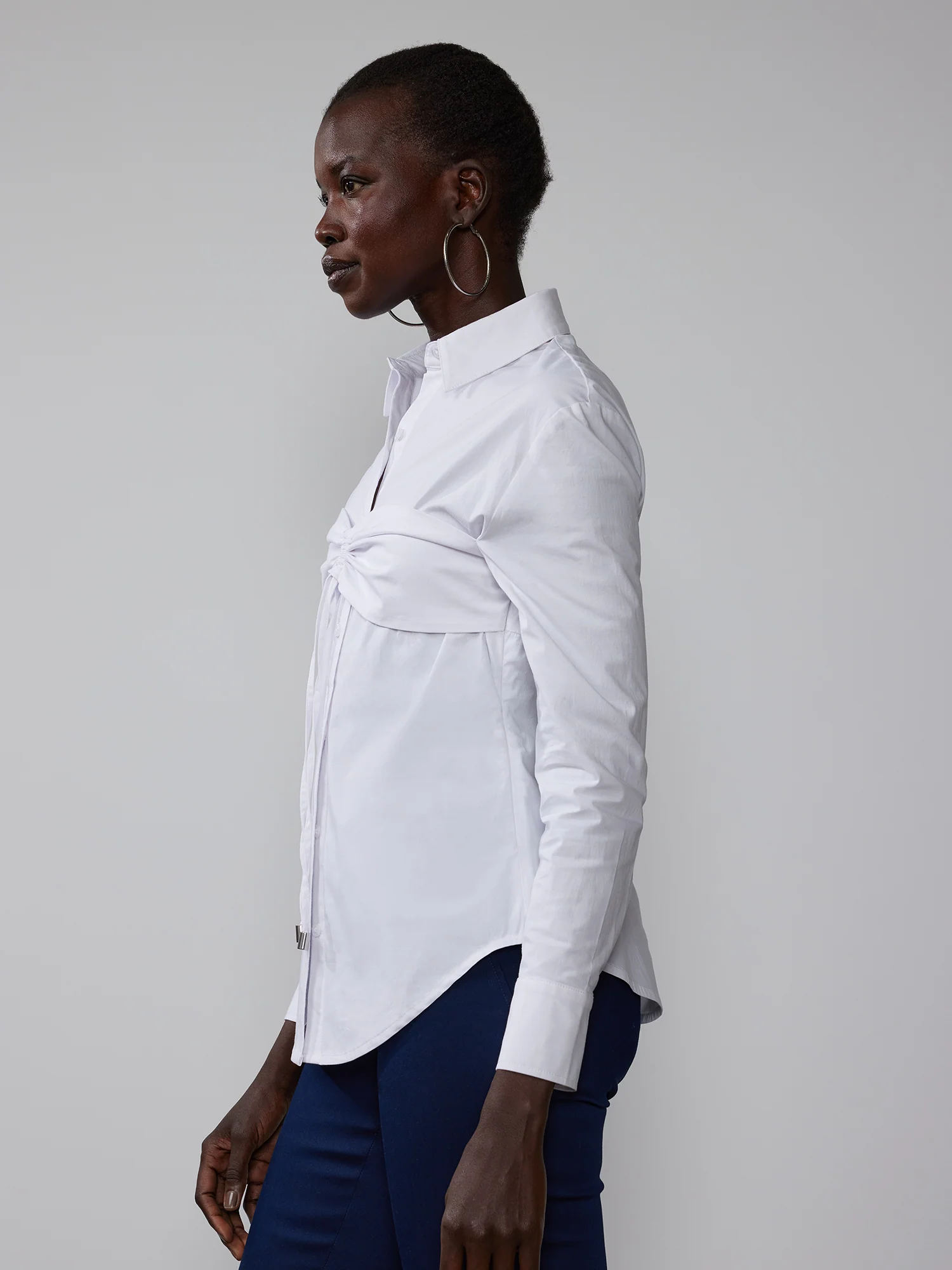 Cinched Bust Button Front Shirt - Image 2