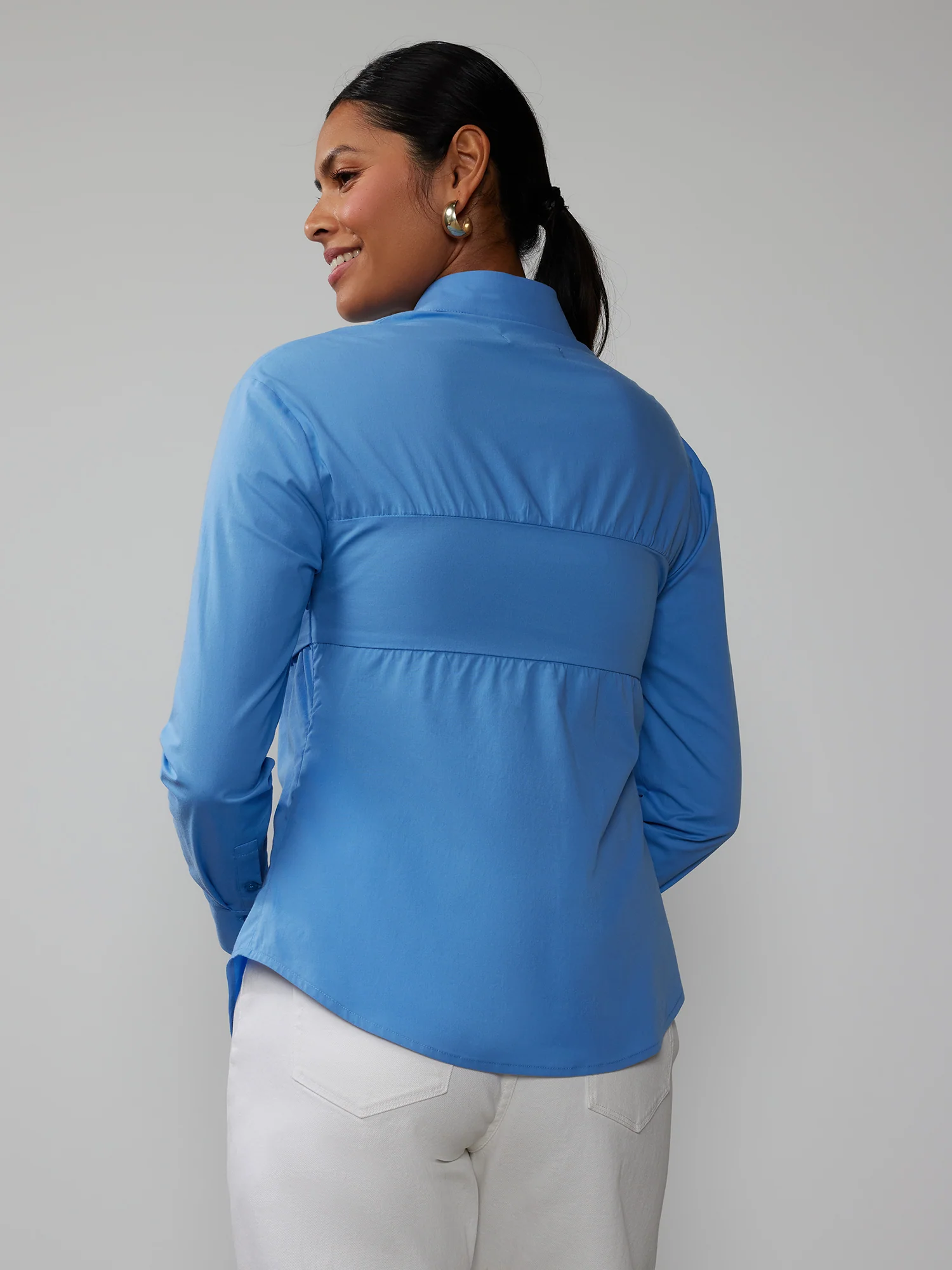 Cinched Bust Button Front Shirt - Image 8
