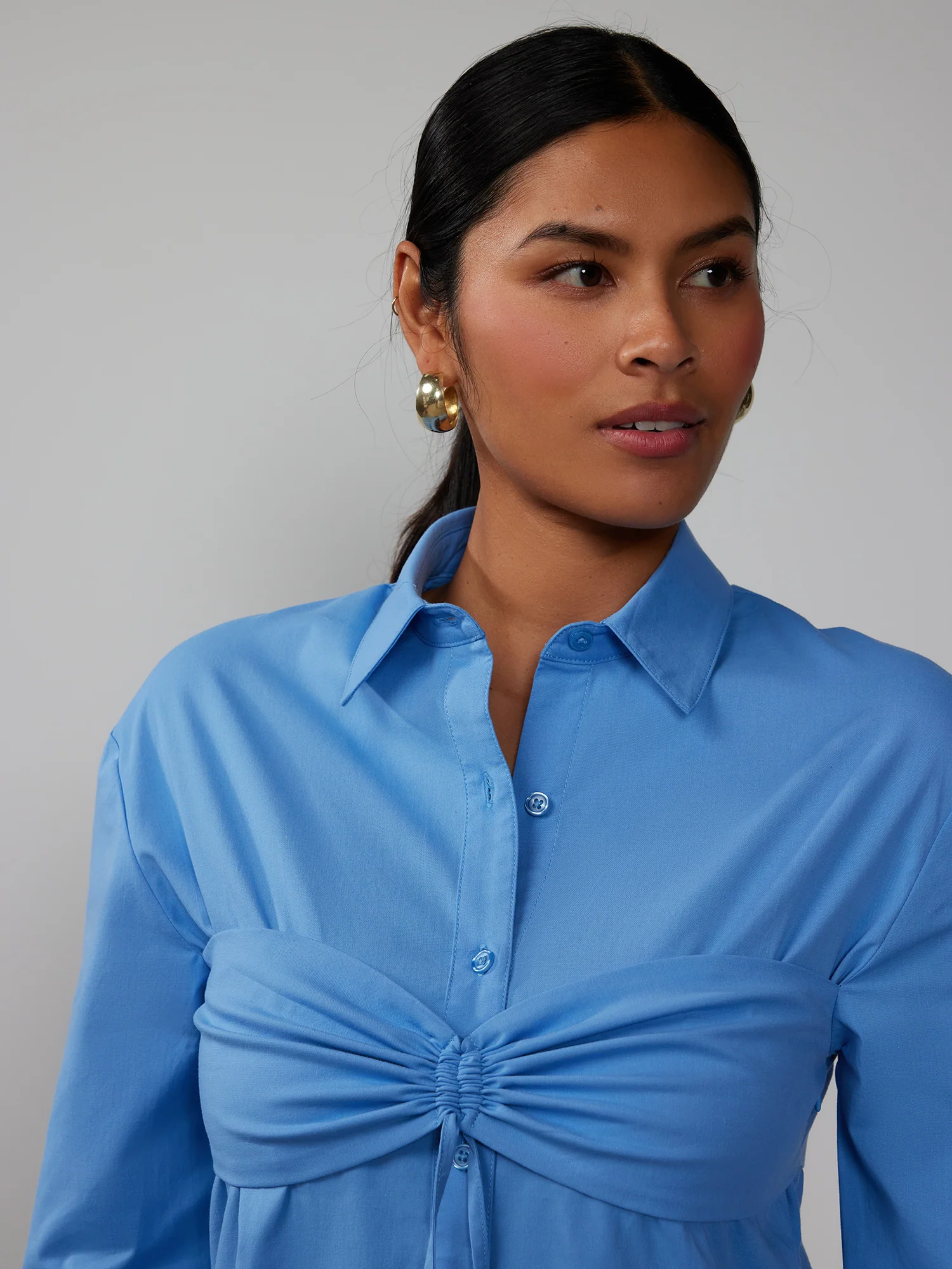 Cinched Bust Button Front Shirt - Image 9