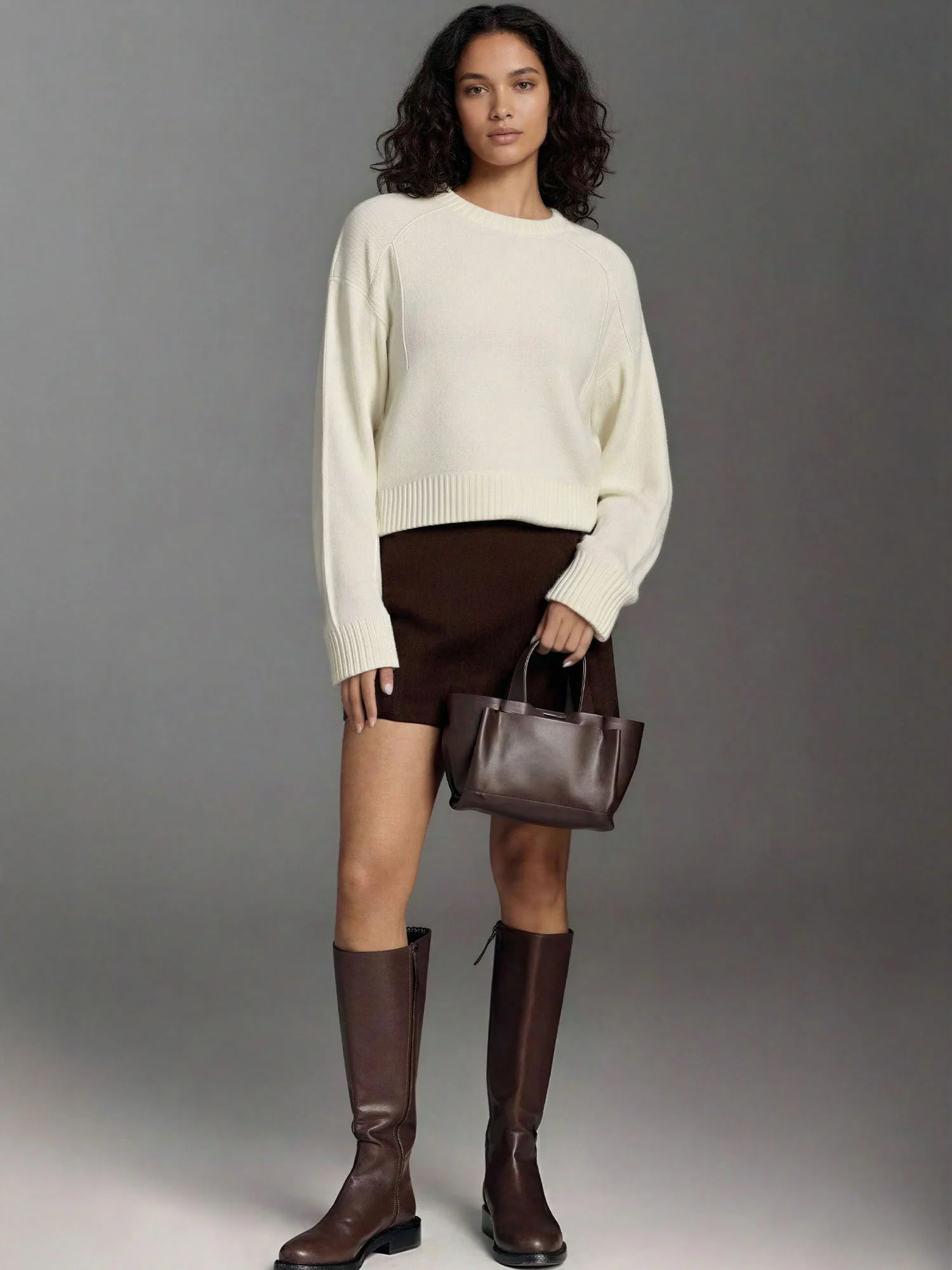 Crew Neck Seam Detail Sweater - Image 13