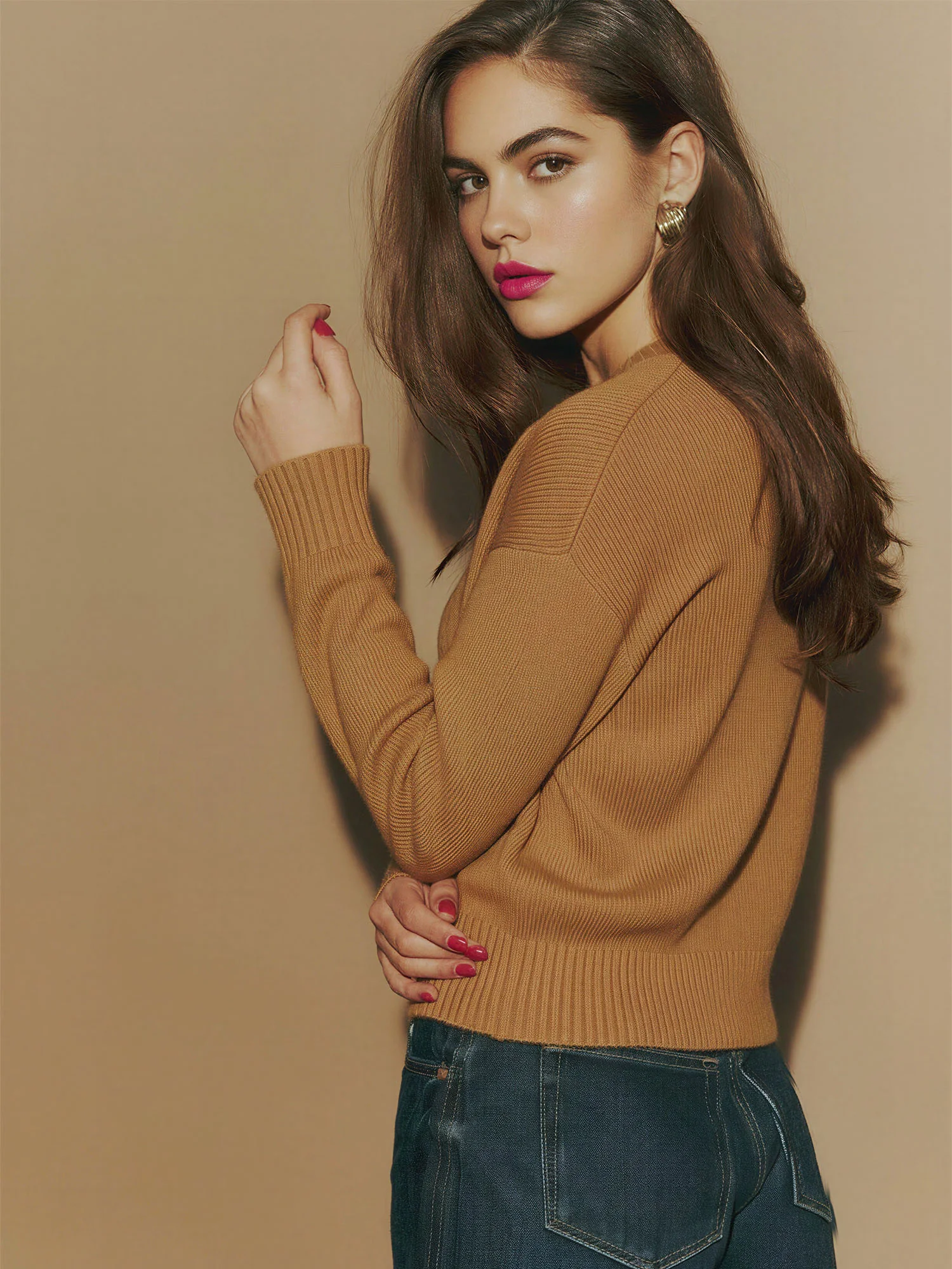 Crew Neck Seam Detail Sweater - Image 2
