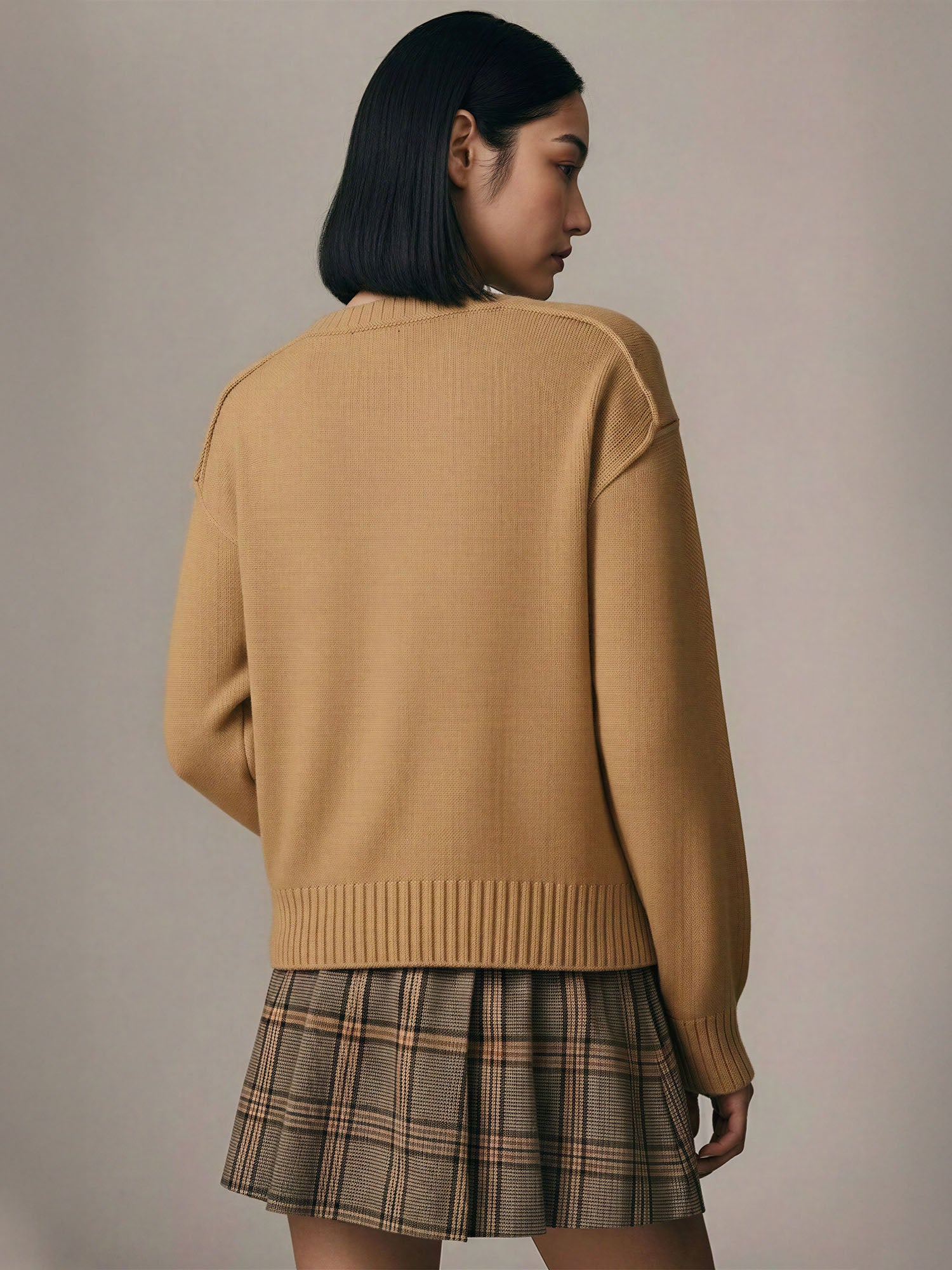 Crew Neck Seam Detail Sweater - Image 5