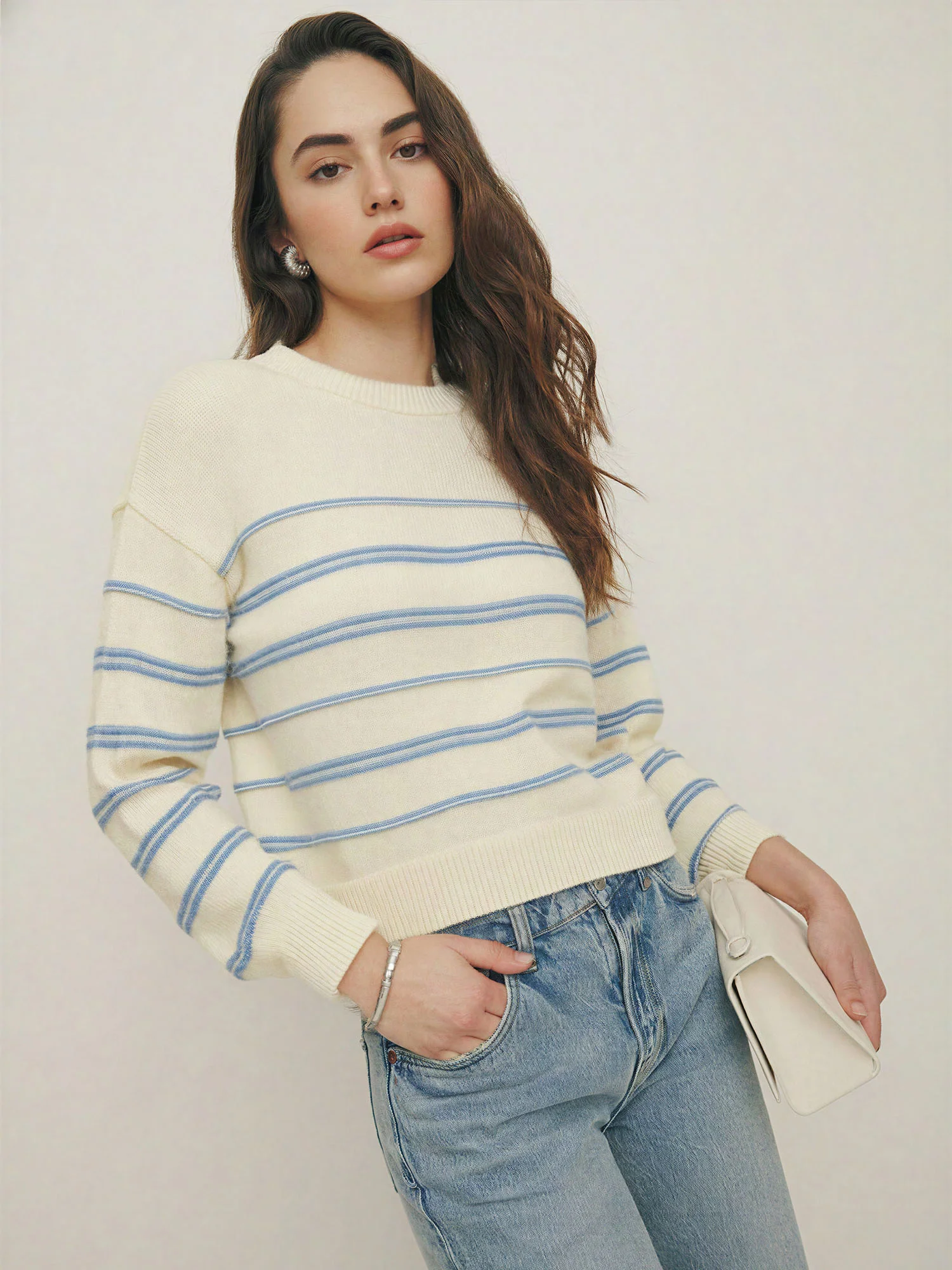 Crew Neck Stripe Sweater