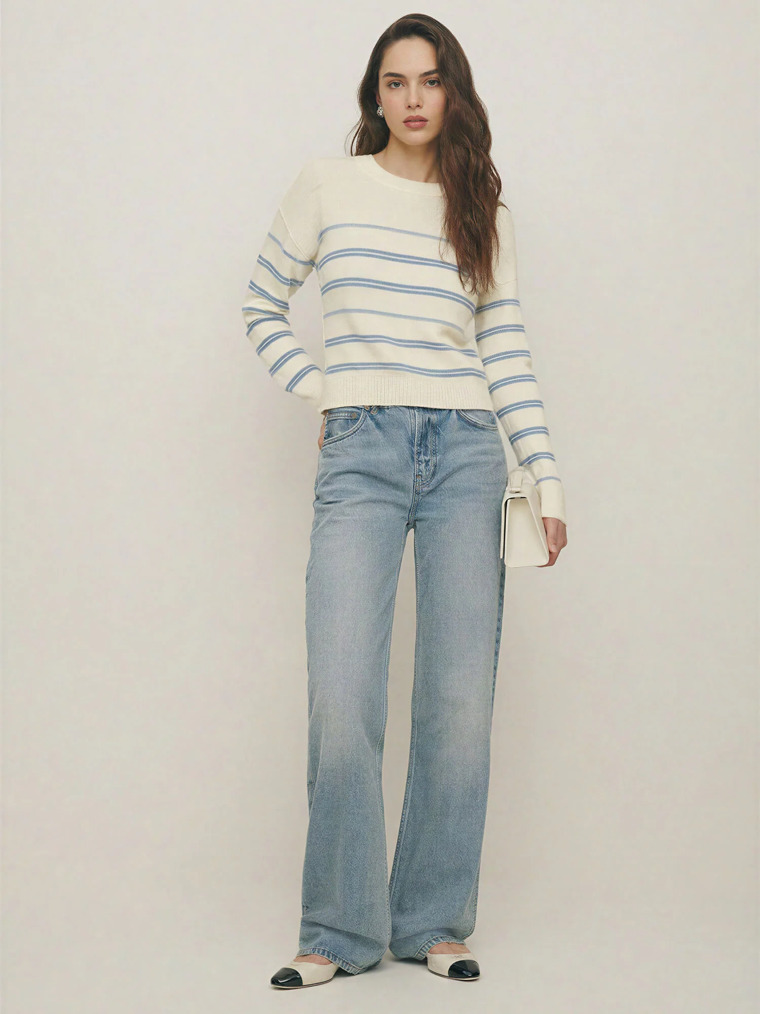 Crew Neck Stripe Sweater - Image 3