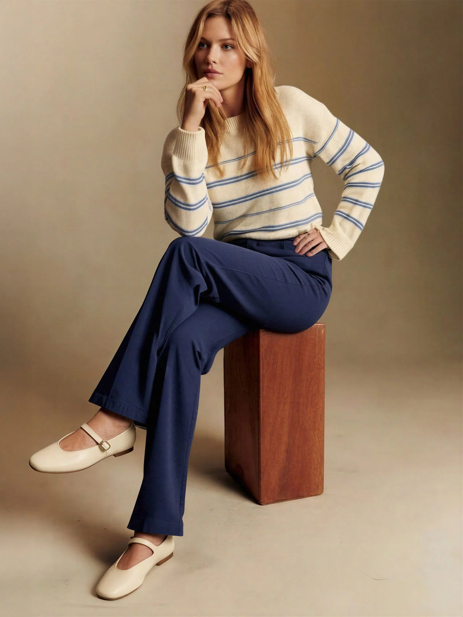 Crew Neck Stripe Sweater - Image 5