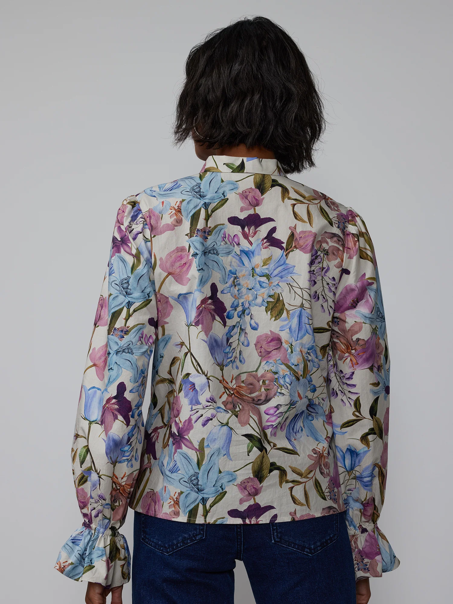 Floral Bow Neck Blouse - Image 3