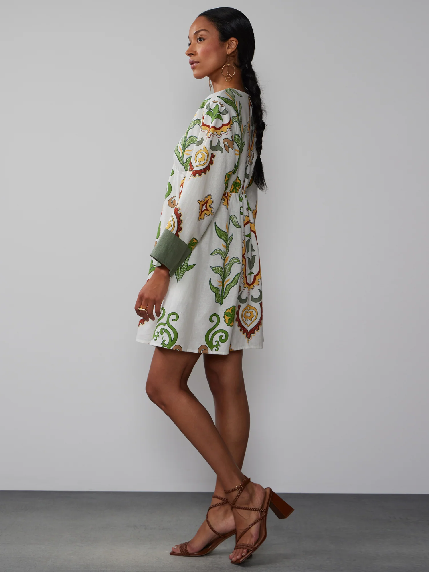Long Sleeve Medallion Print Dress - Image 2
