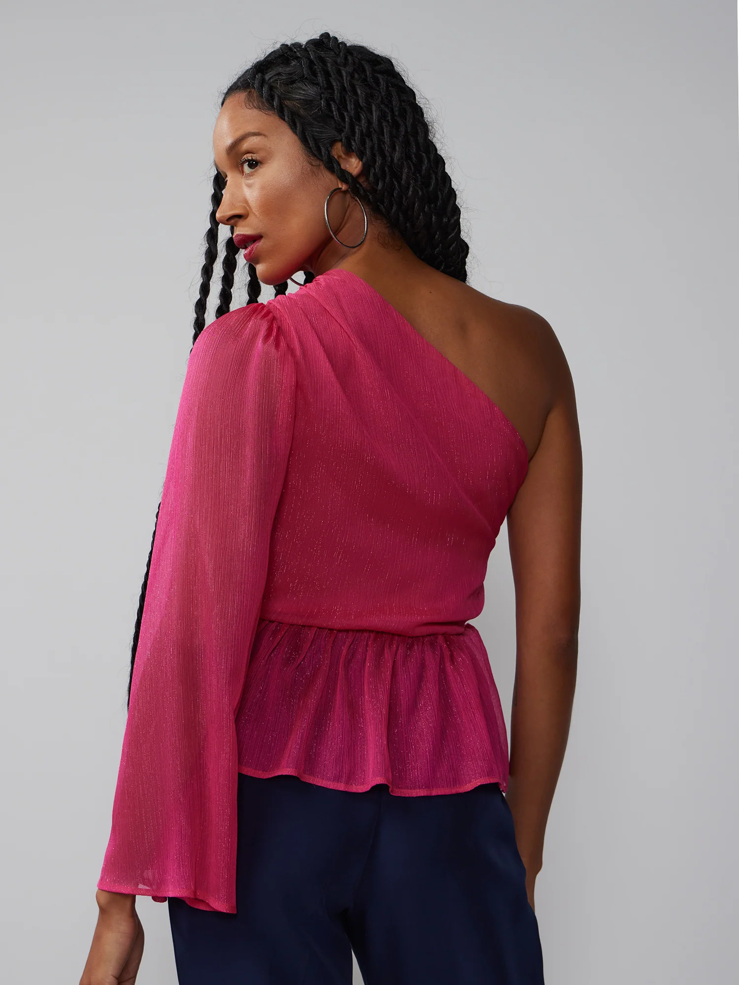 One-Shoulder Glitter Top - Image 3