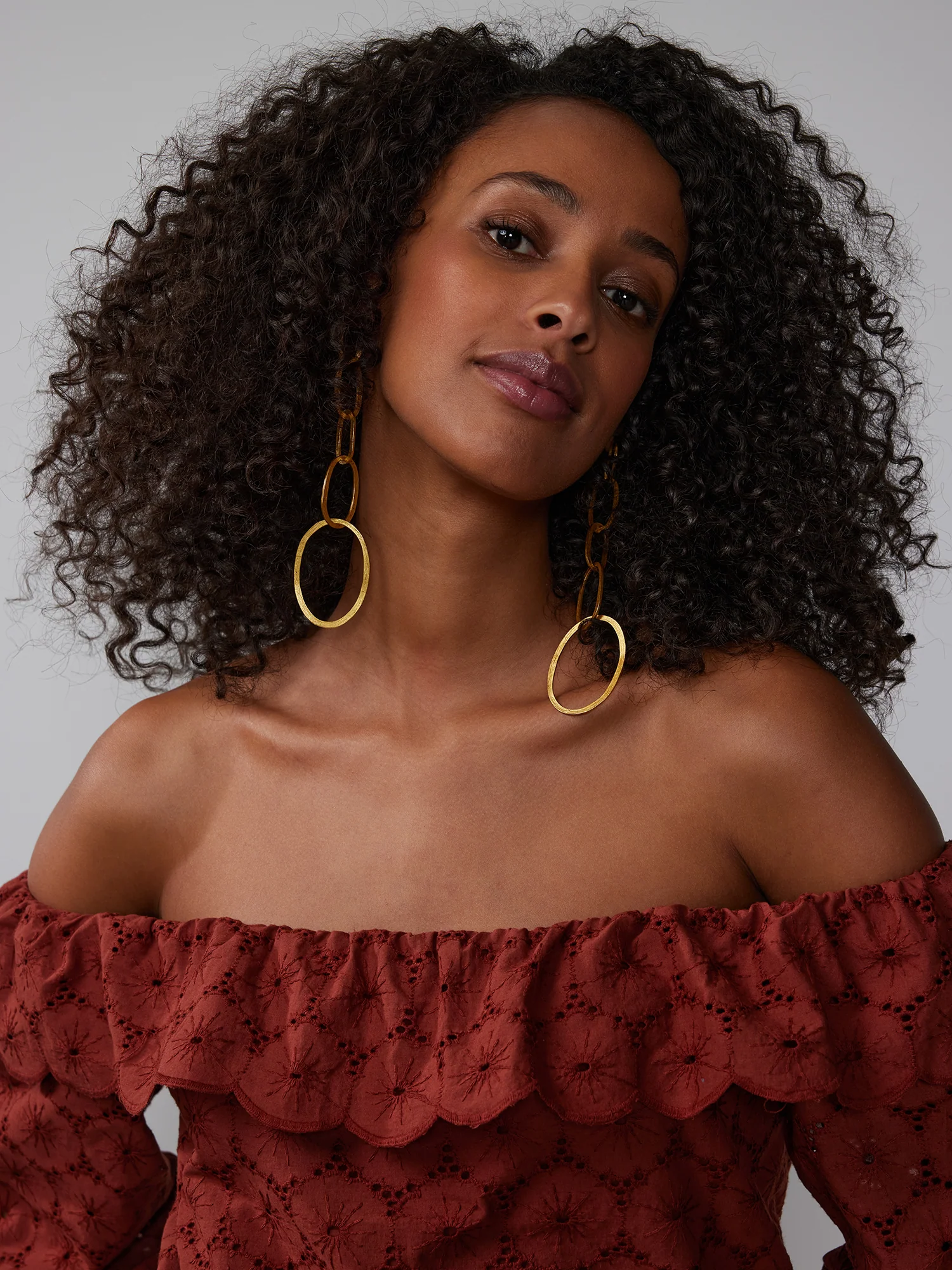 Off-The-Shoulder Eyelet Flounce Blouse - Image 9