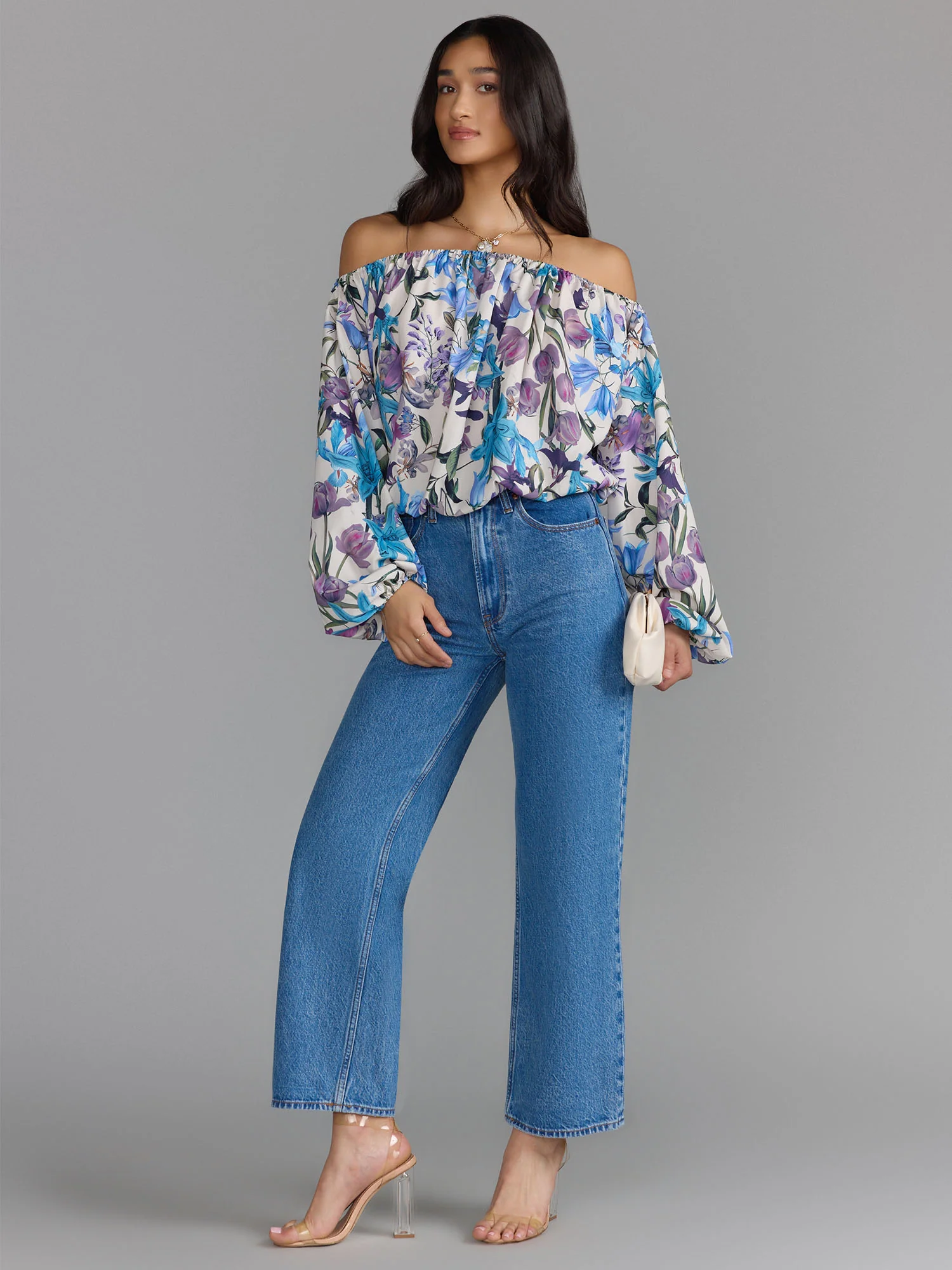 Over The Shoulder Printed Blouse - Image 2