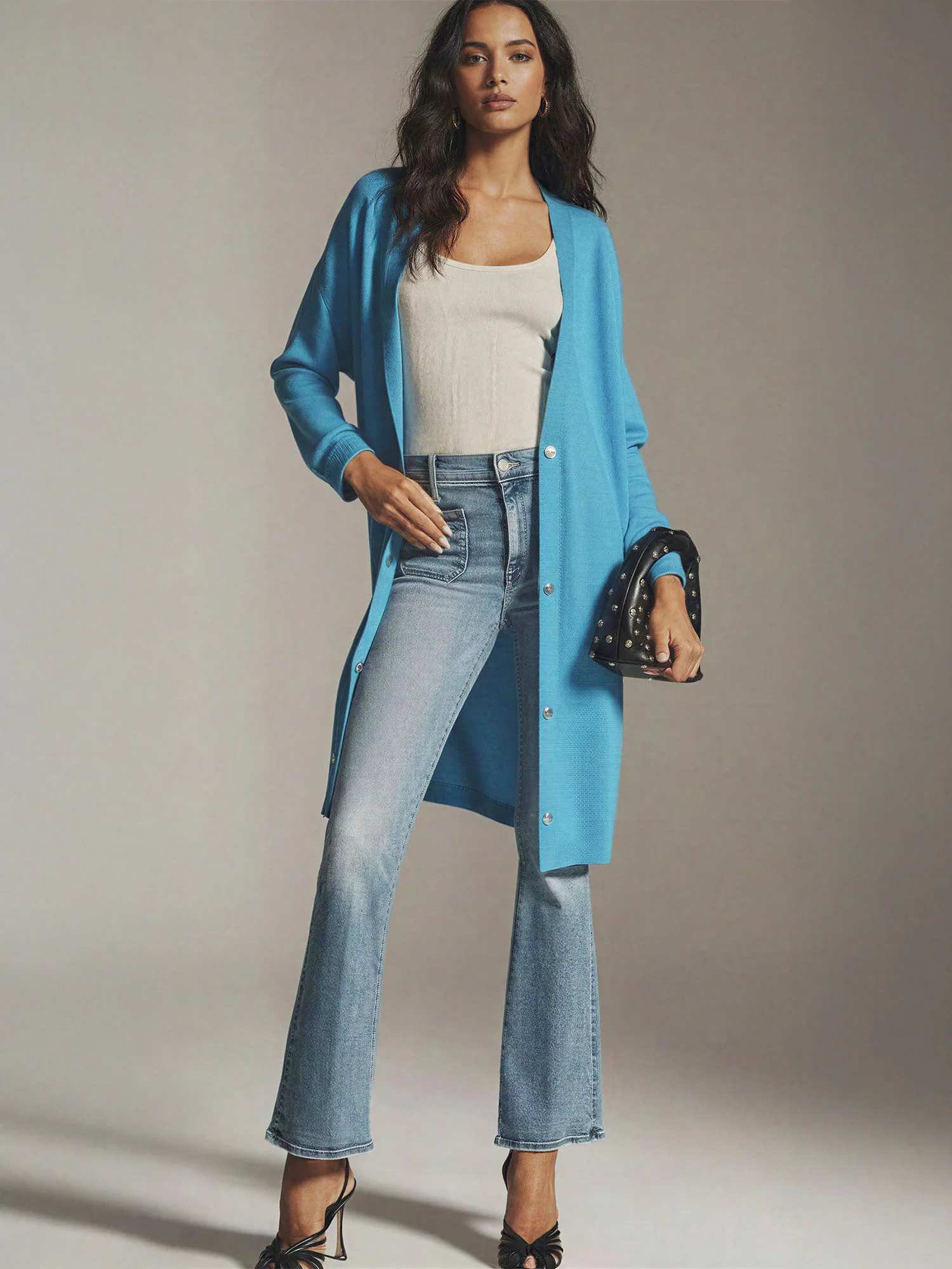 Oversized Button Front Long Cardigan - Image 11
