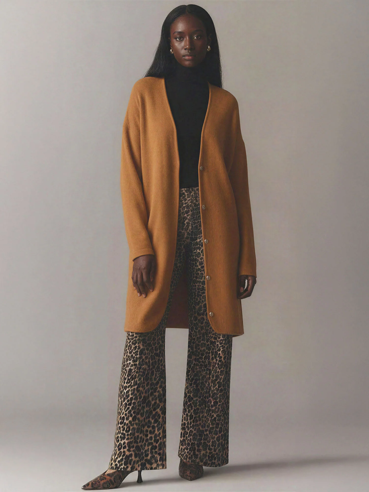 Oversized Button Front Long Cardigan - Image 2