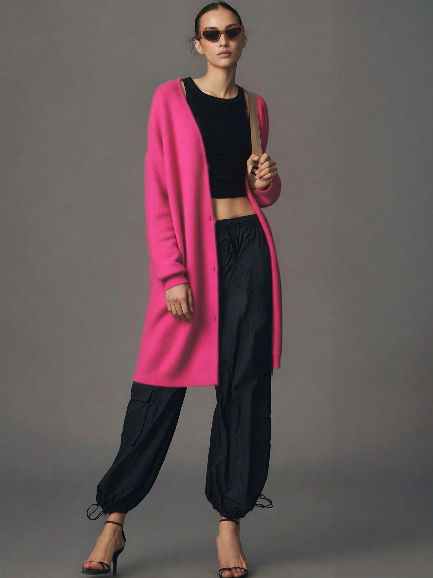 Oversized Button Front Long Cardigan - Image 6