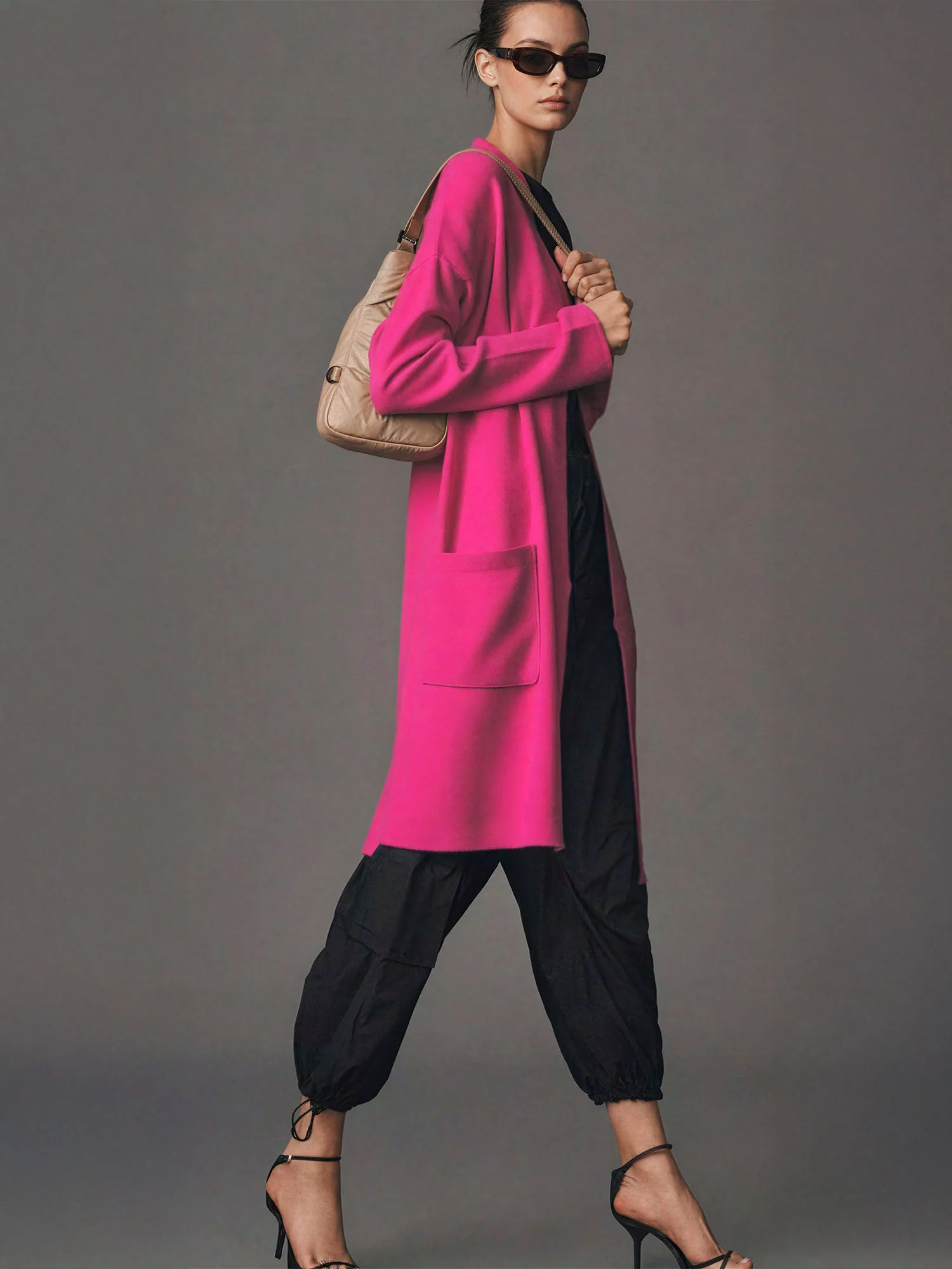 Oversized Button Front Long Cardigan - Image 7