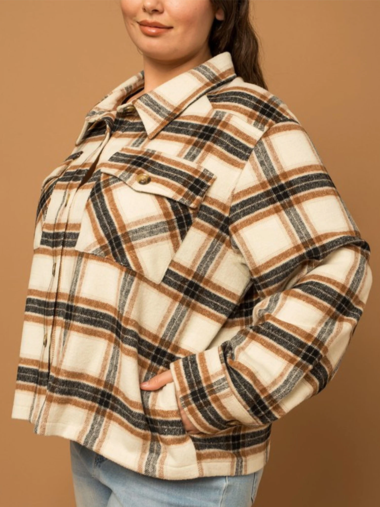 Gilli Plus Long Sleeve Plaid Shacket - Brands We Love - Image 4