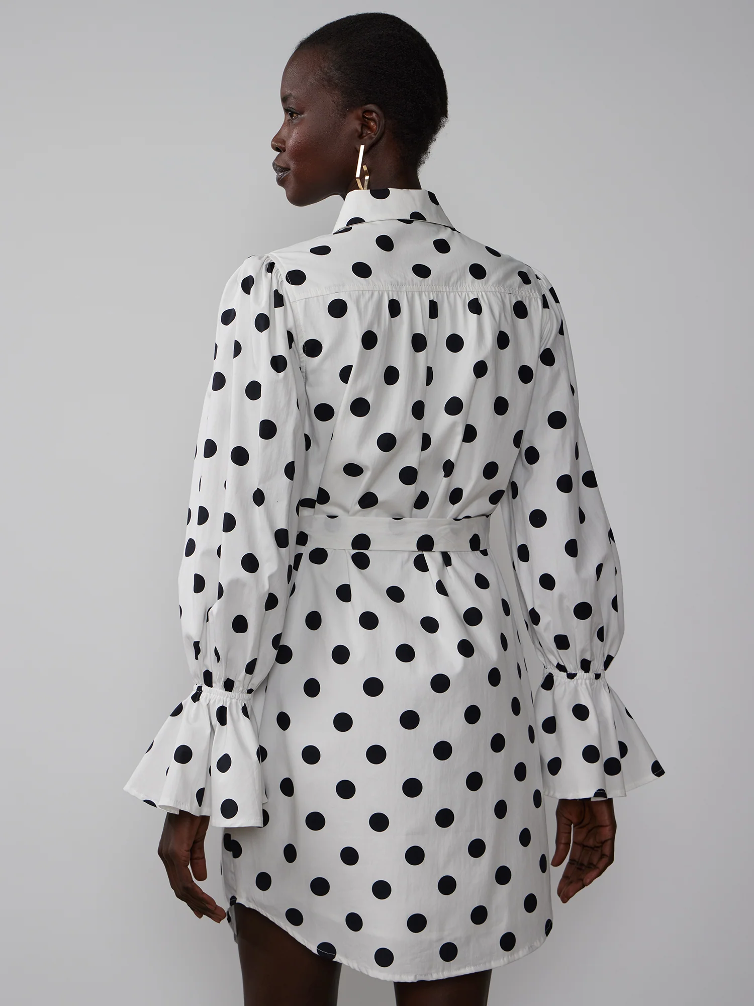 Poet Sleeve Polka Dot Mini Dress - Image 3