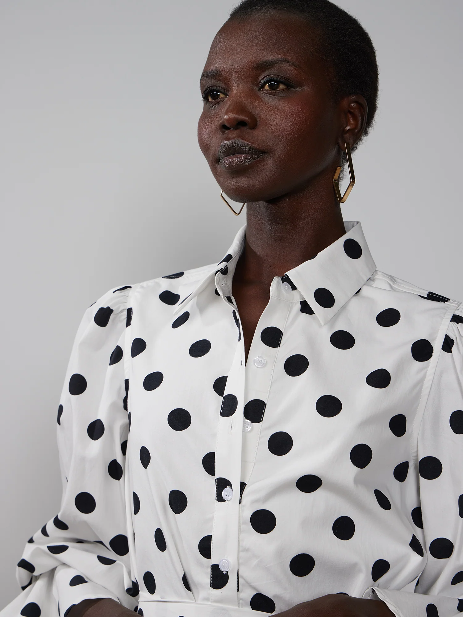 Poet Sleeve Polka Dot Mini Dress - Image 4